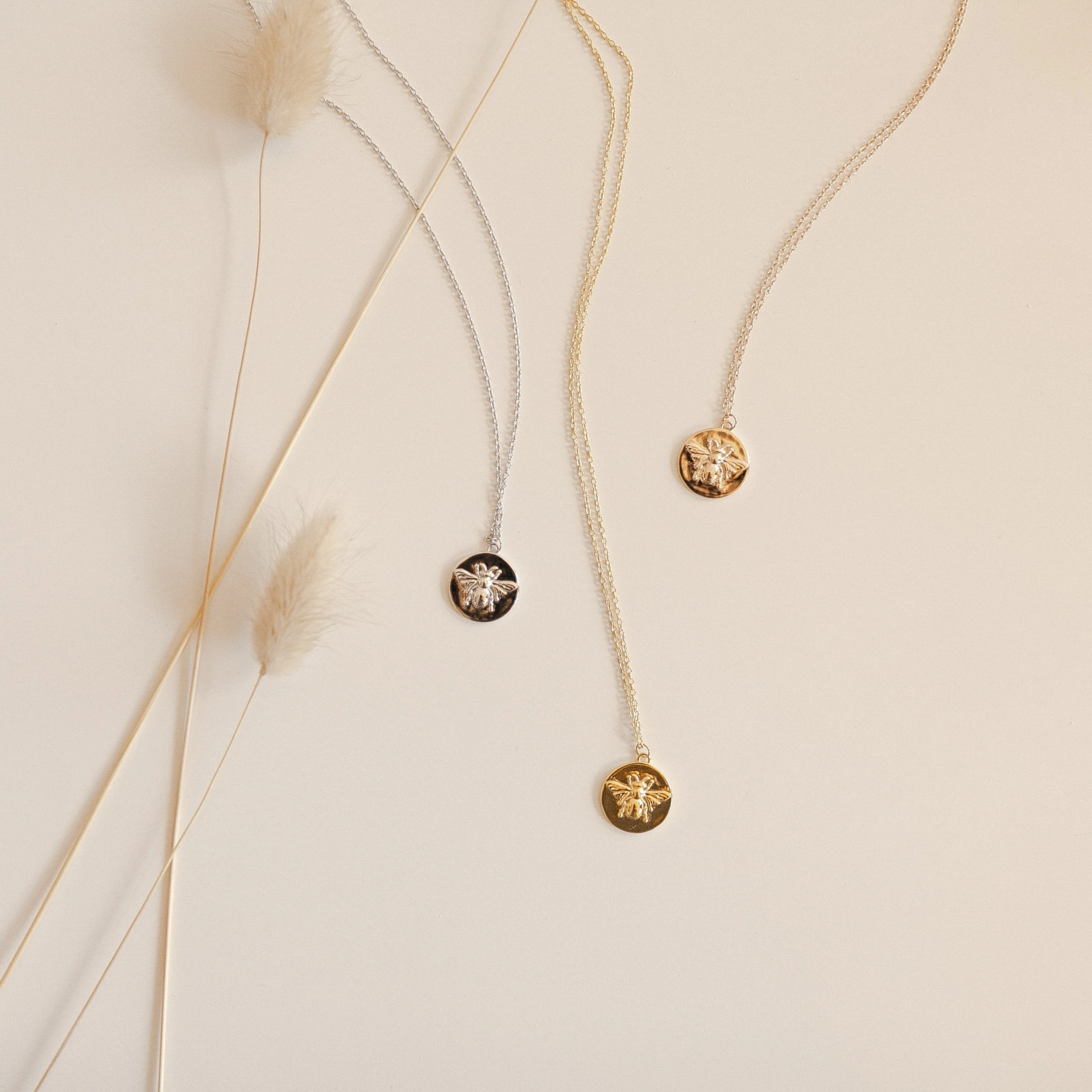 Bee Coin Necklace in 18K Gold - Image 3