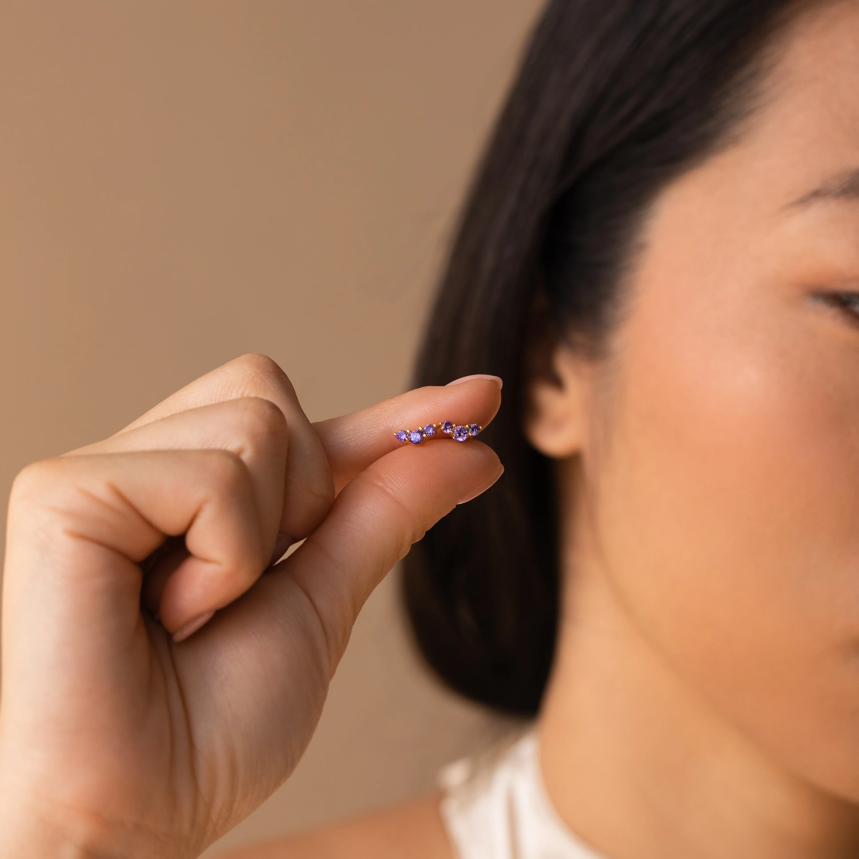 Bella Amethyst Studs - Image 7