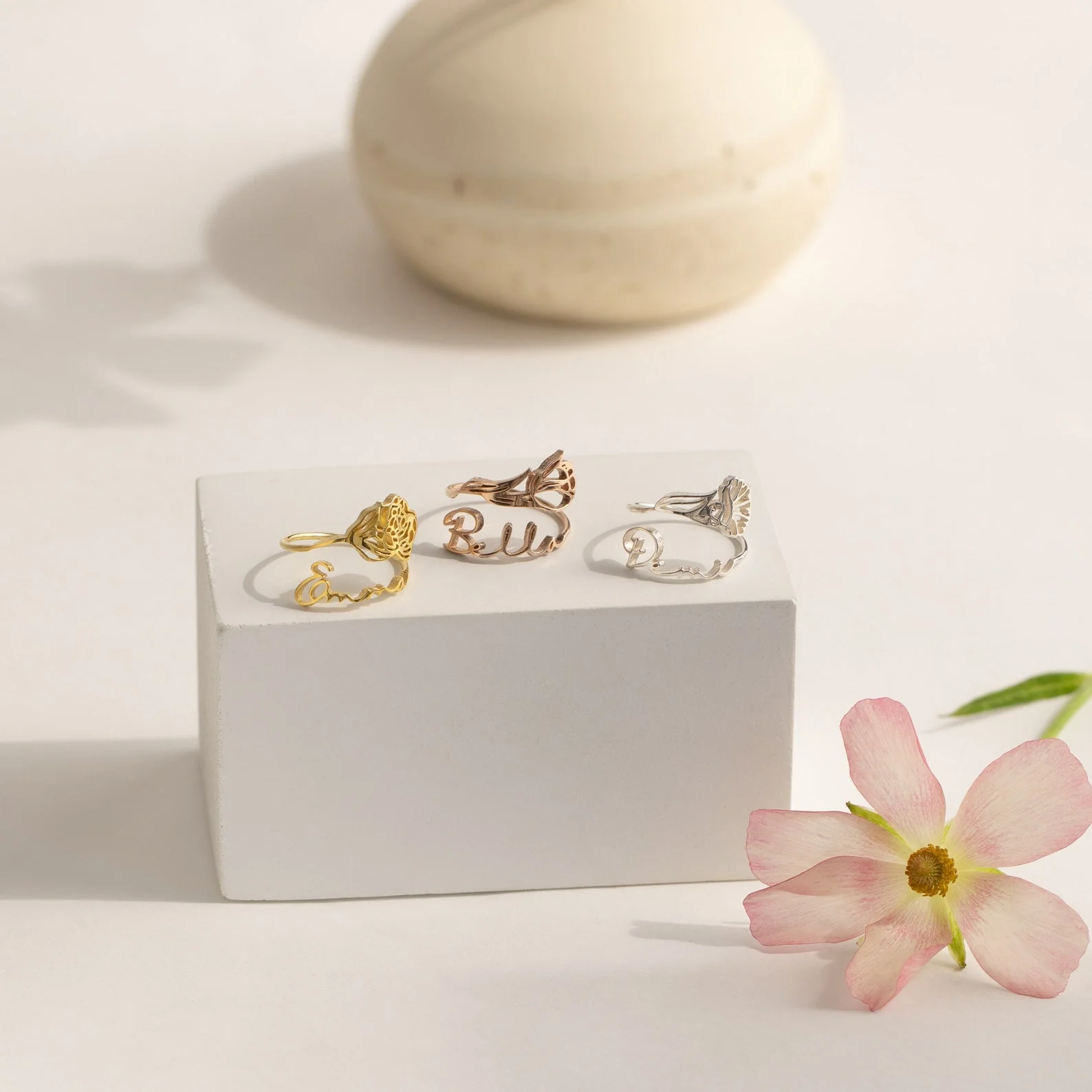 Birth Flower Name Ring - Image 5