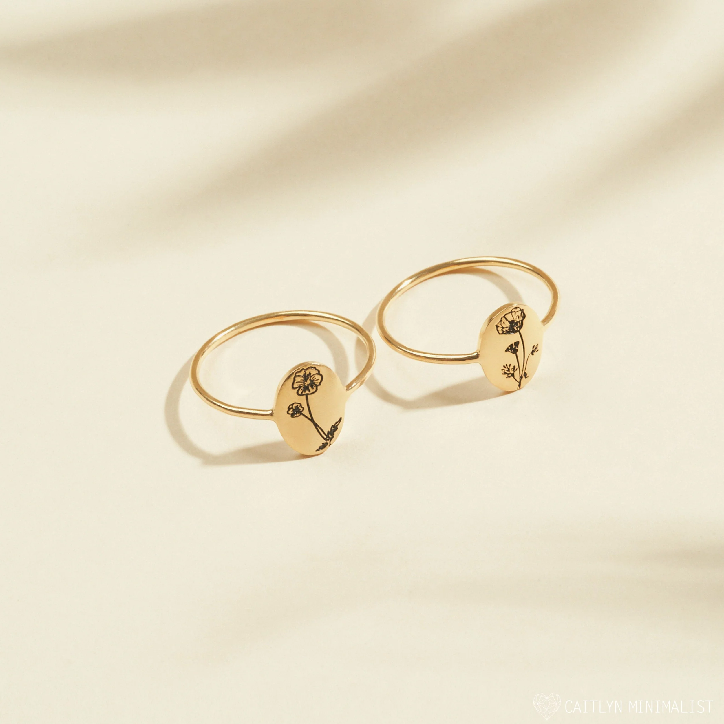 Birth Flower Oval Ring - Image 6