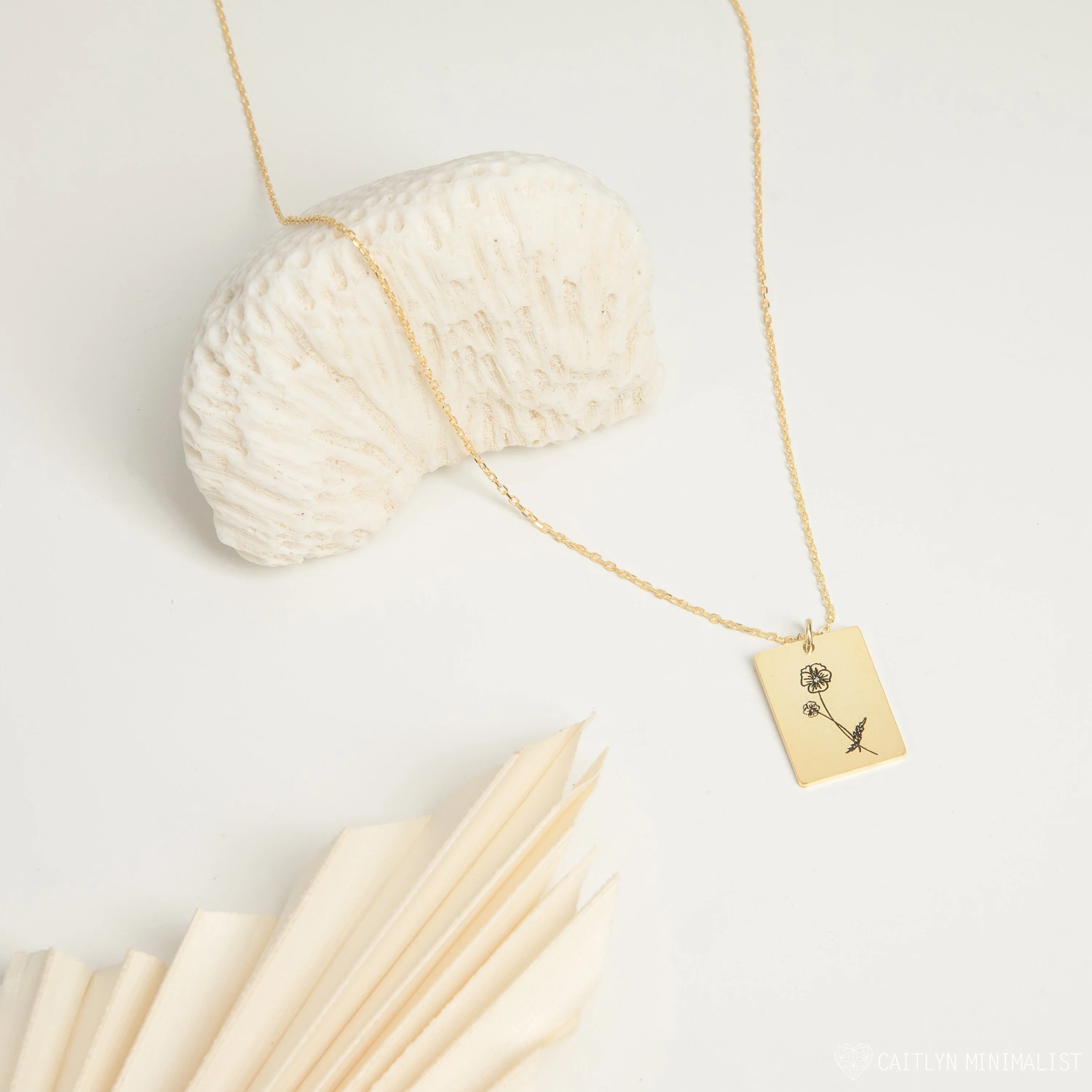 Birth Flower Tag Necklace - Image 3