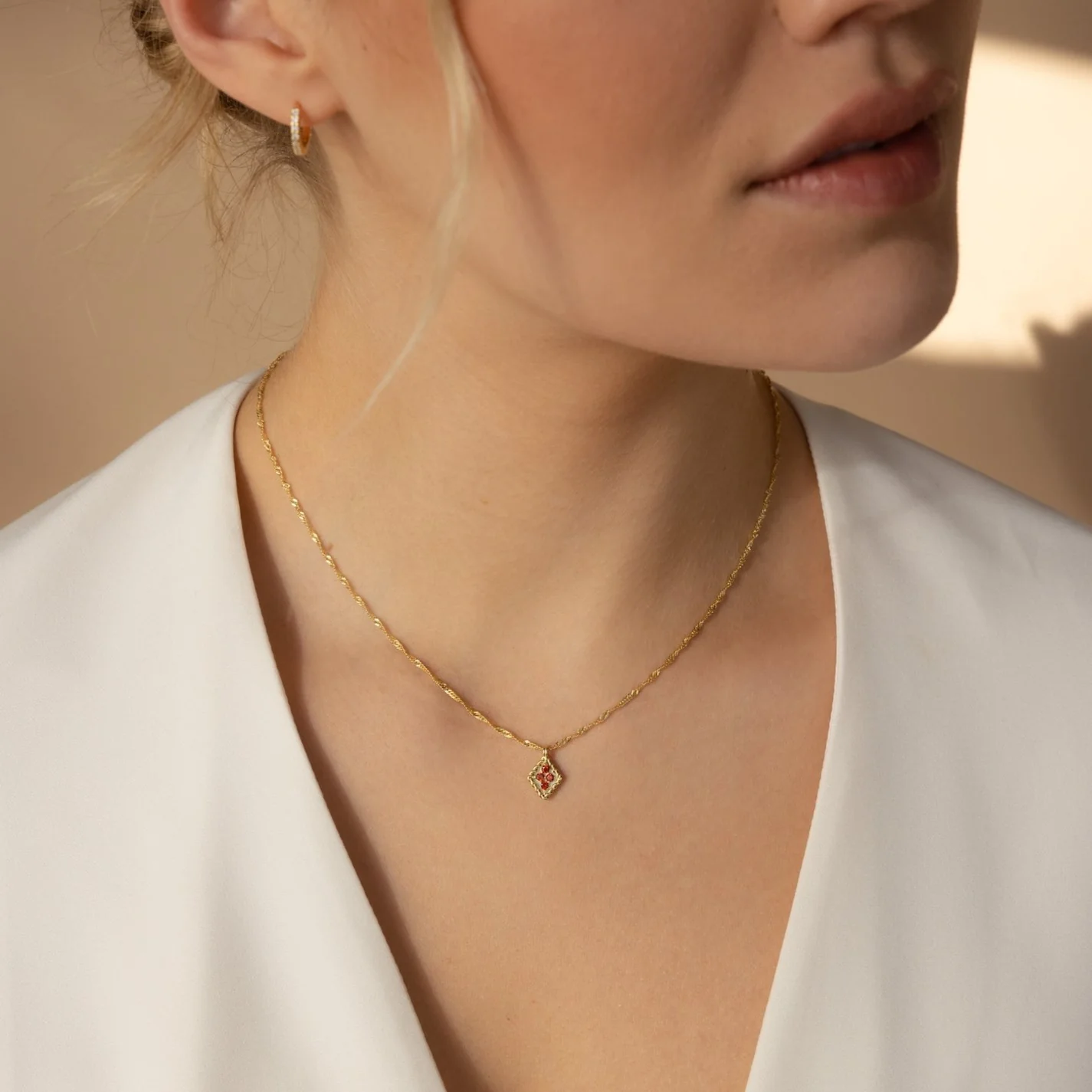Birthstone Diamond Pendant Necklace - Image 2