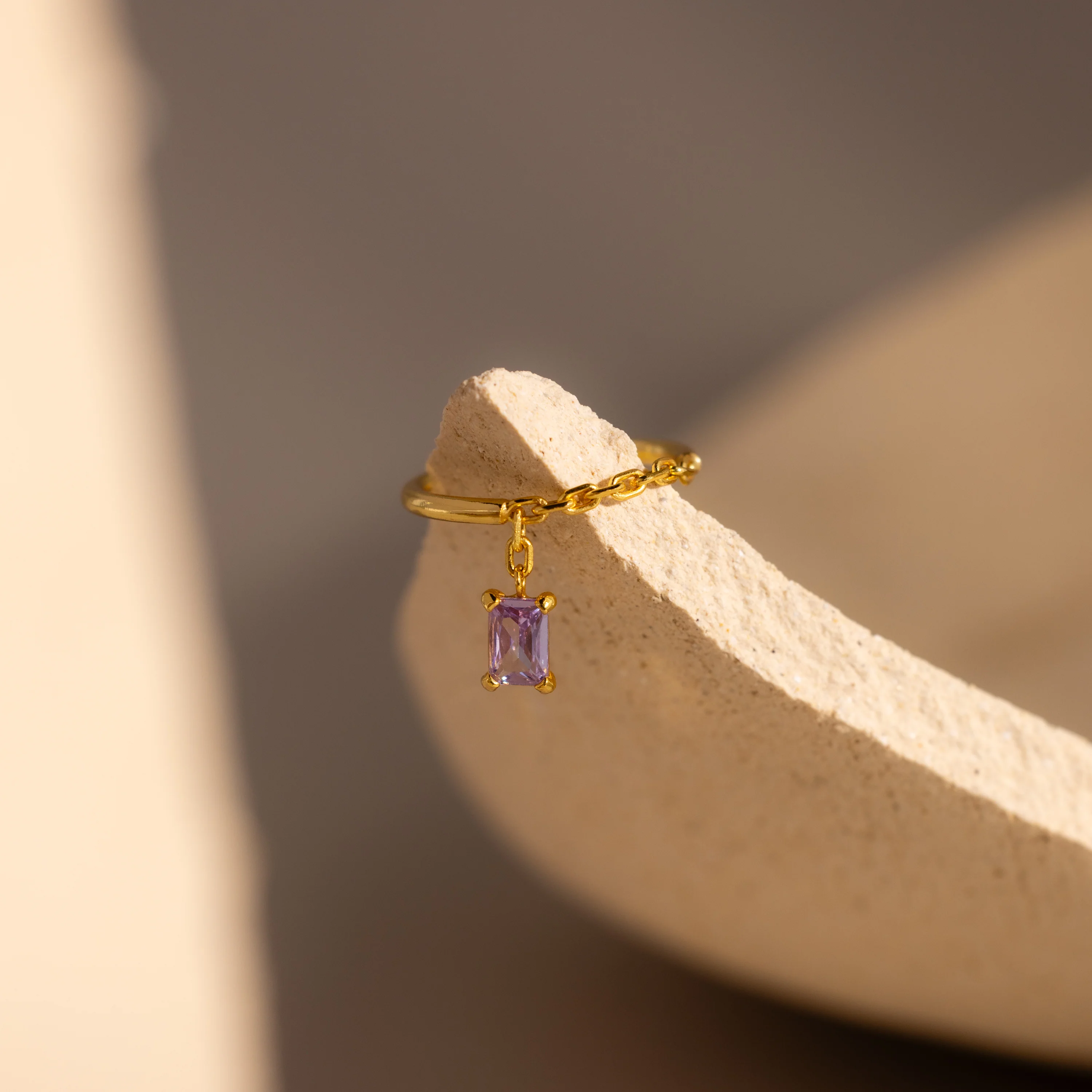 Alexandrite Drop Chain Ring
