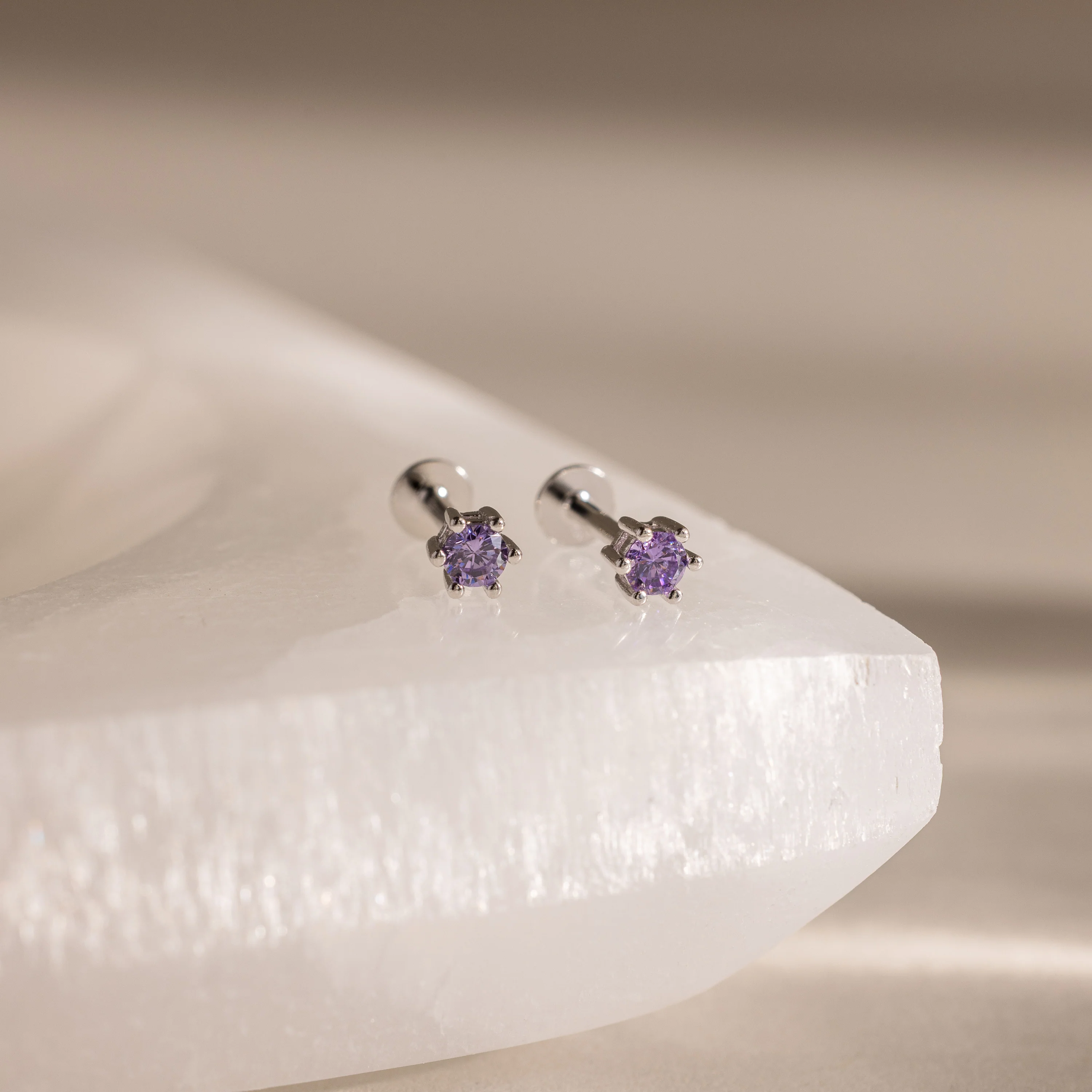 Amethyst Flatback Studs - Image 3