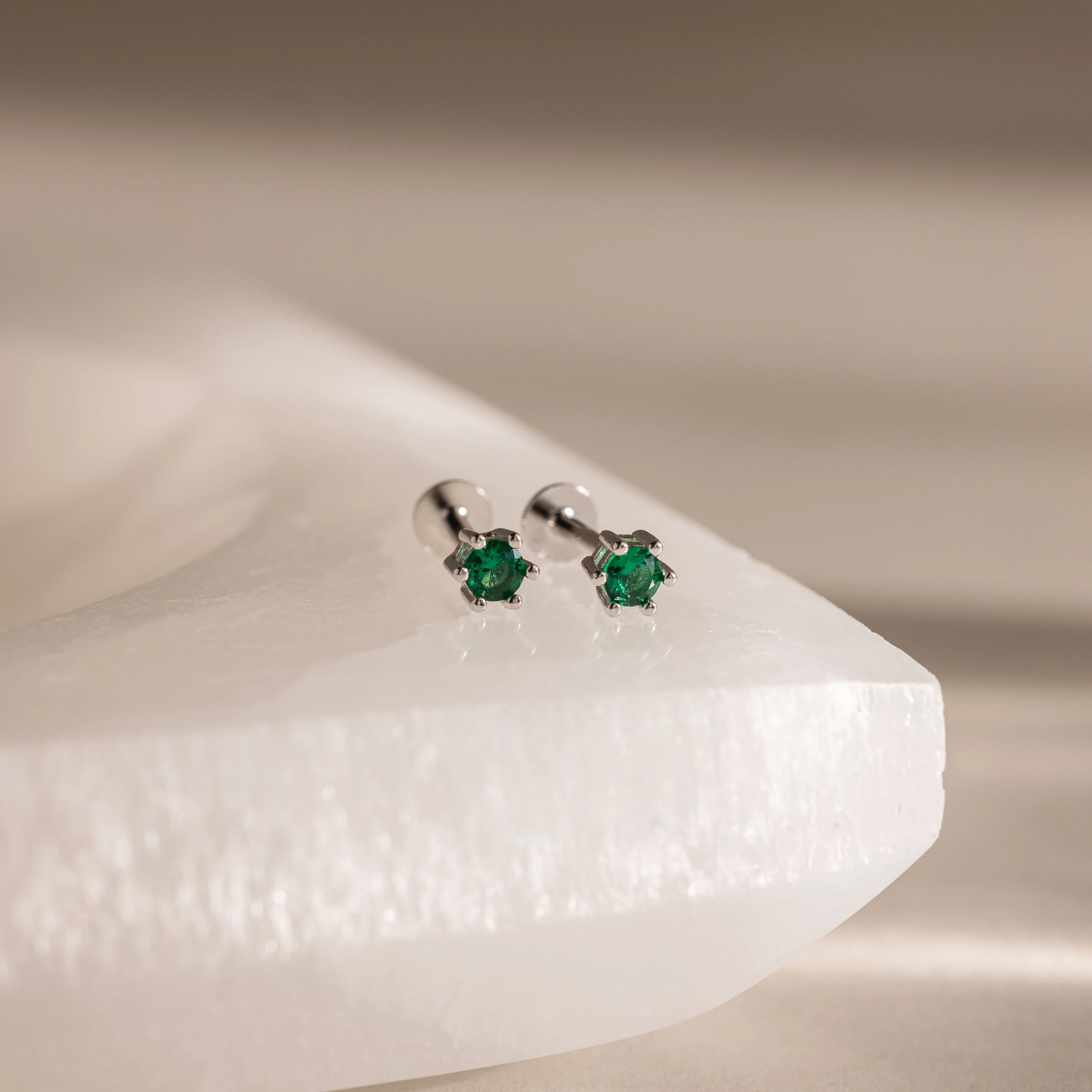 Emerald Flatback Studs - Image 3