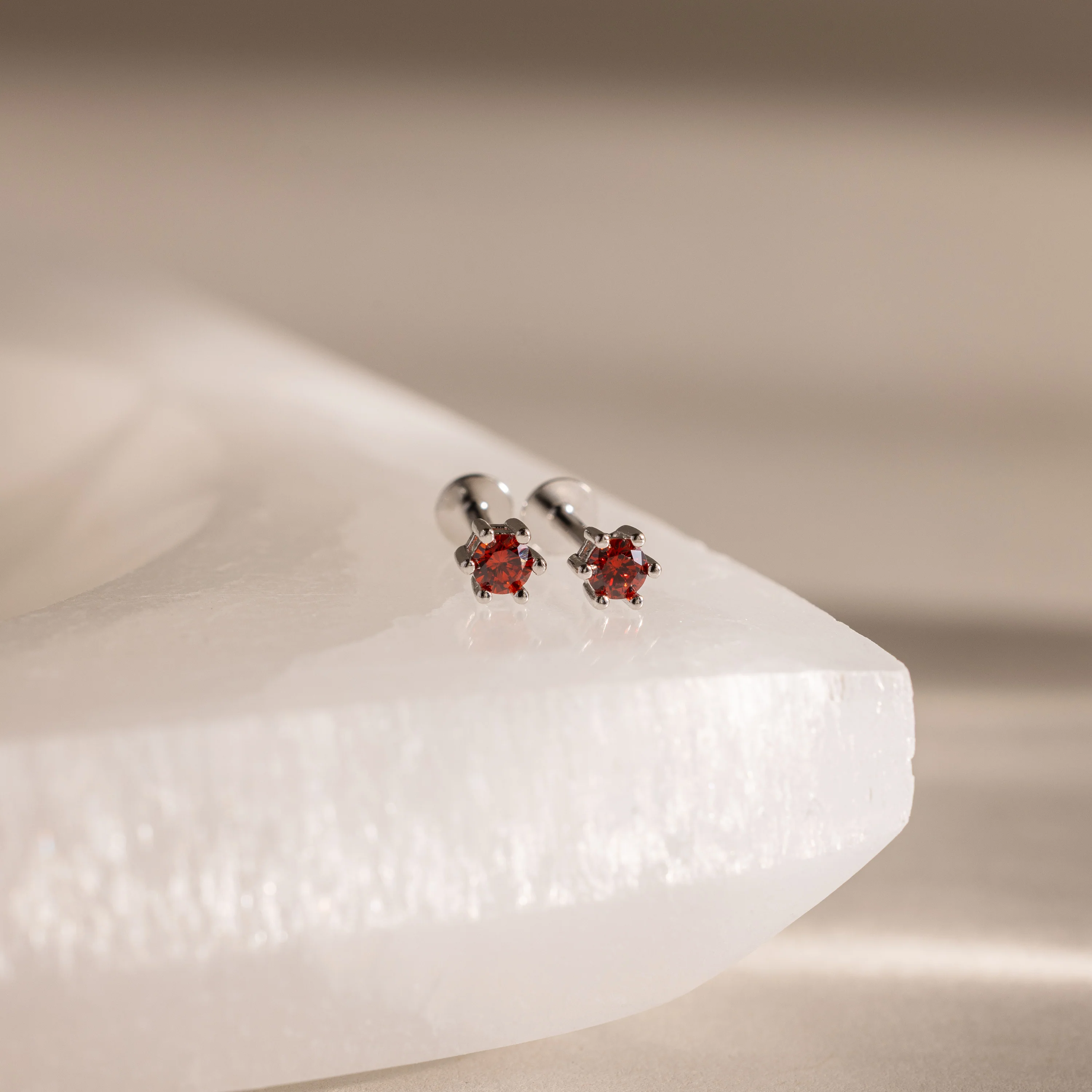 Garnet Flatback Studs - Image 4