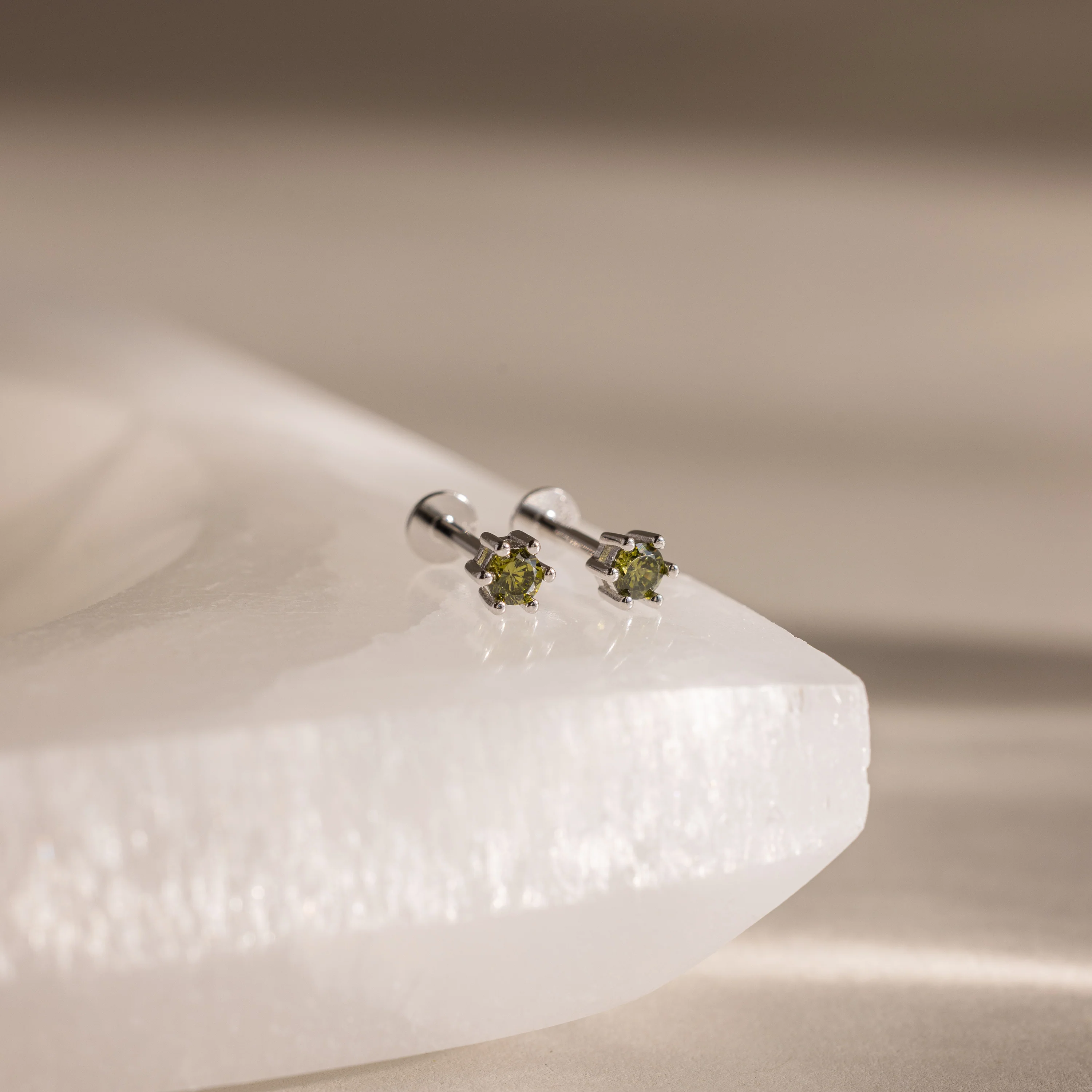 Peridot Flatback Studs - Image 3