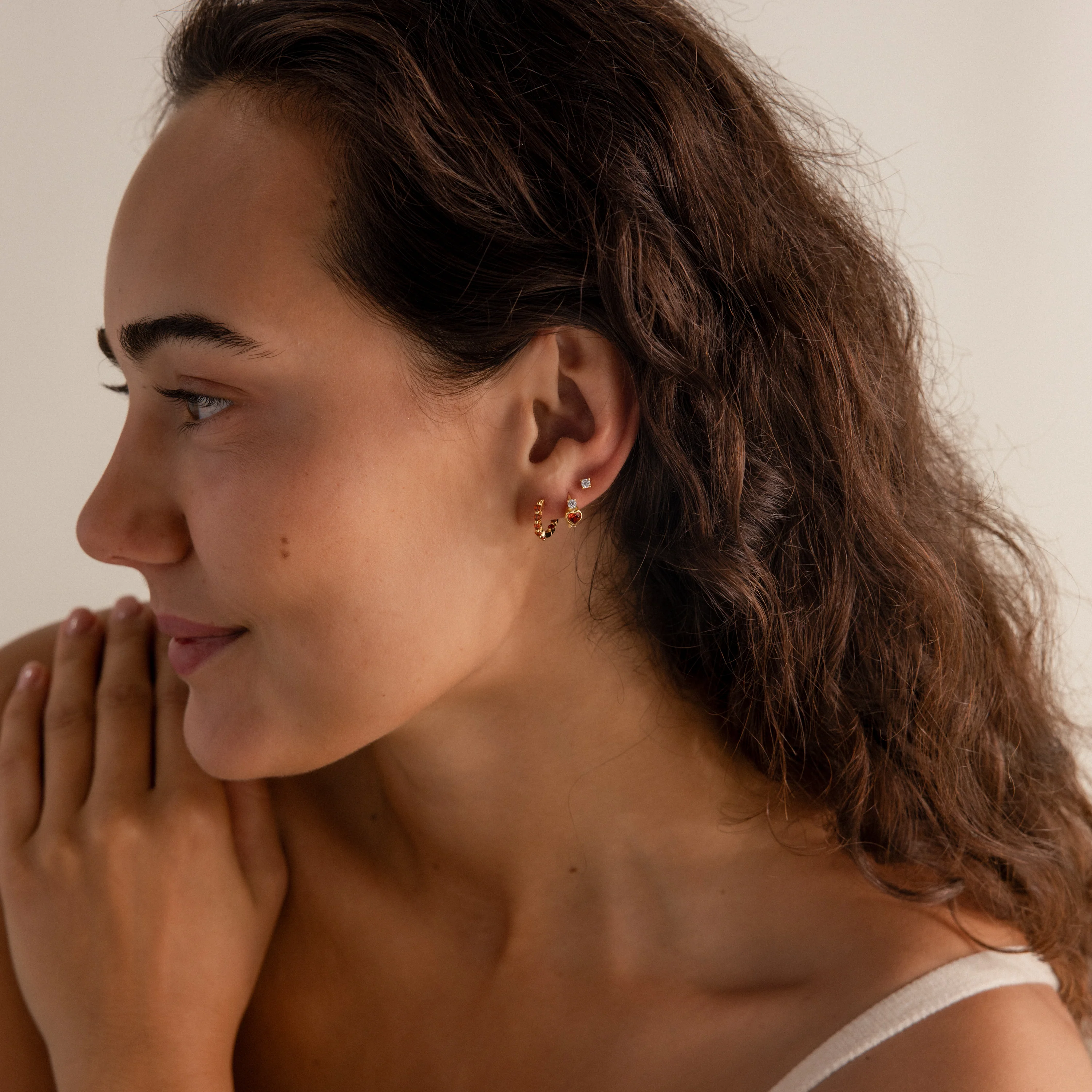 Amethyst Heart Hoops - Image 8