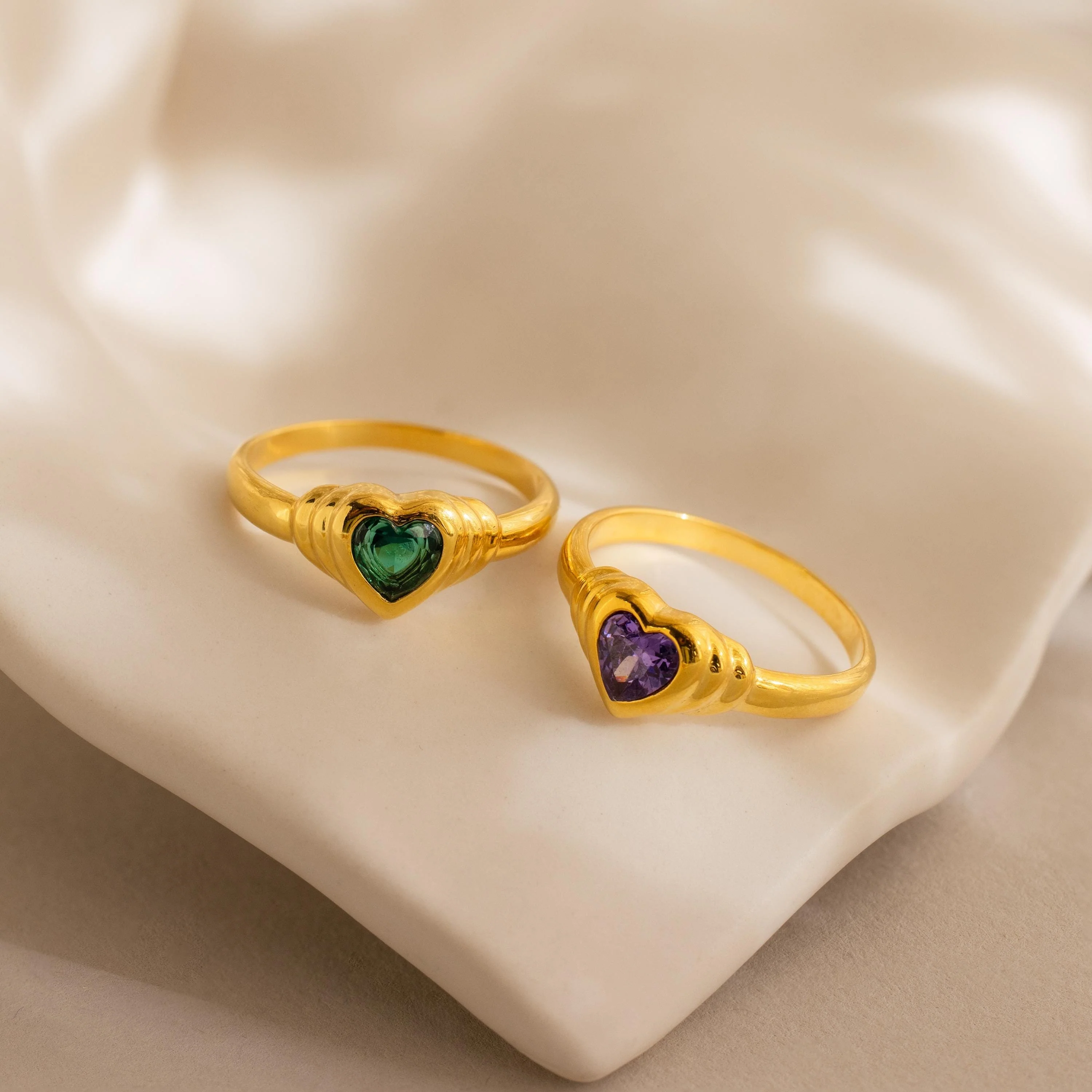 Birthstone Heart Signet Ring - Image 5