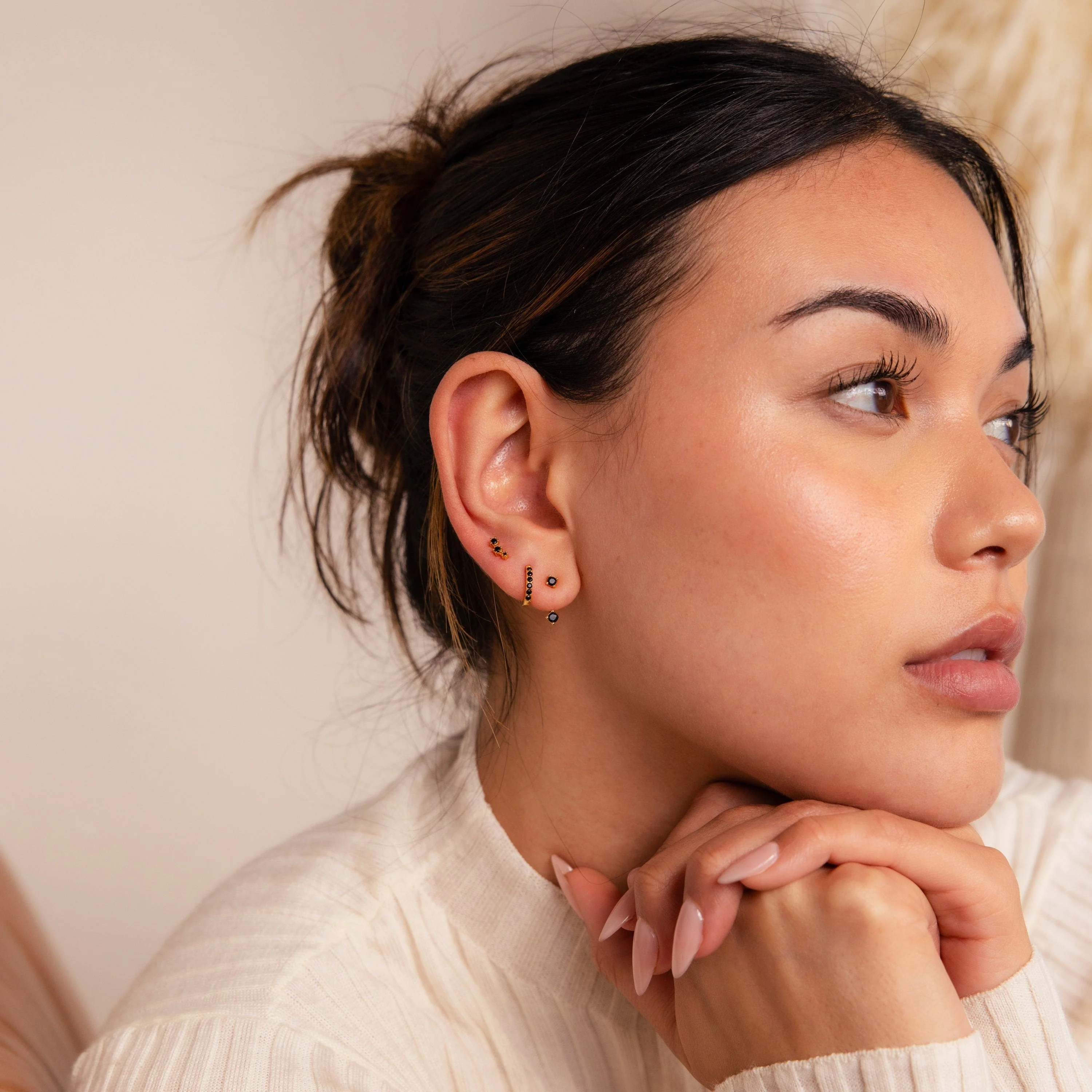 Black Diamond Earrings Set - Image 6