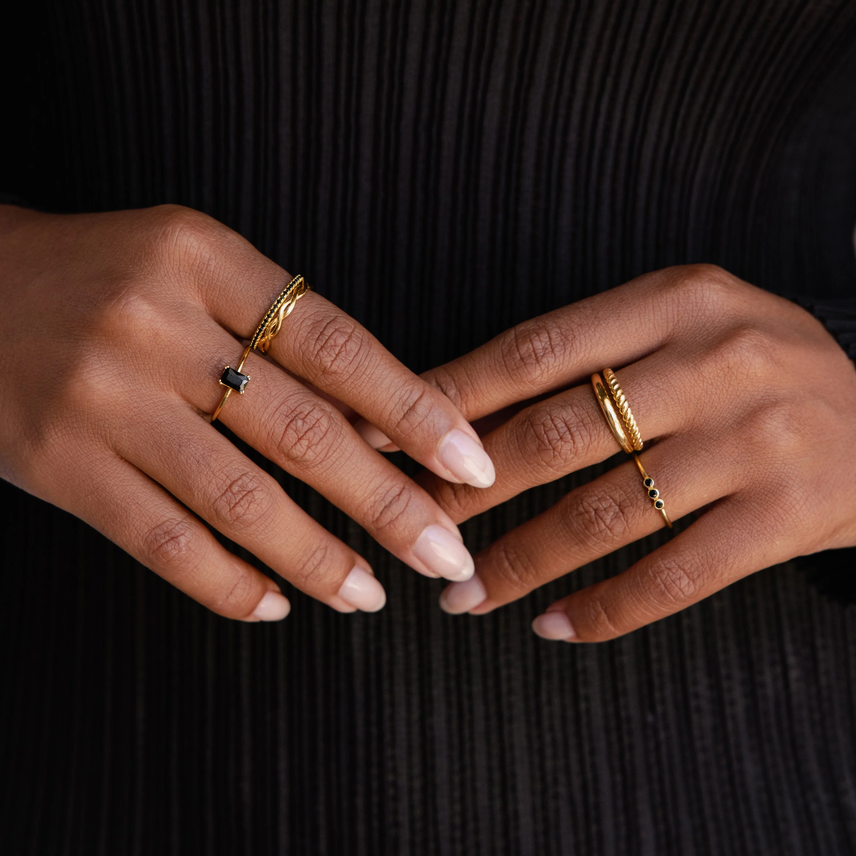 Black Emerald Ring in Silver - Image 6