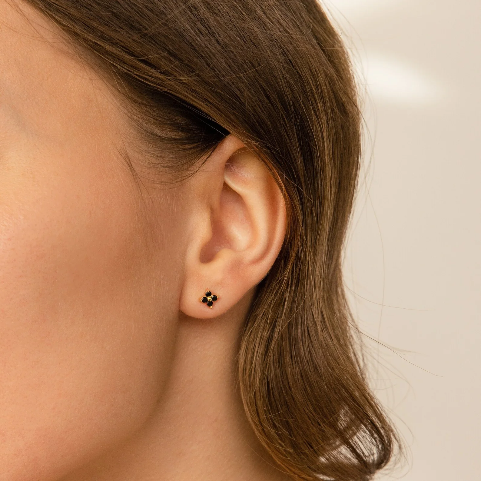 Black Flower Studs - Image 2