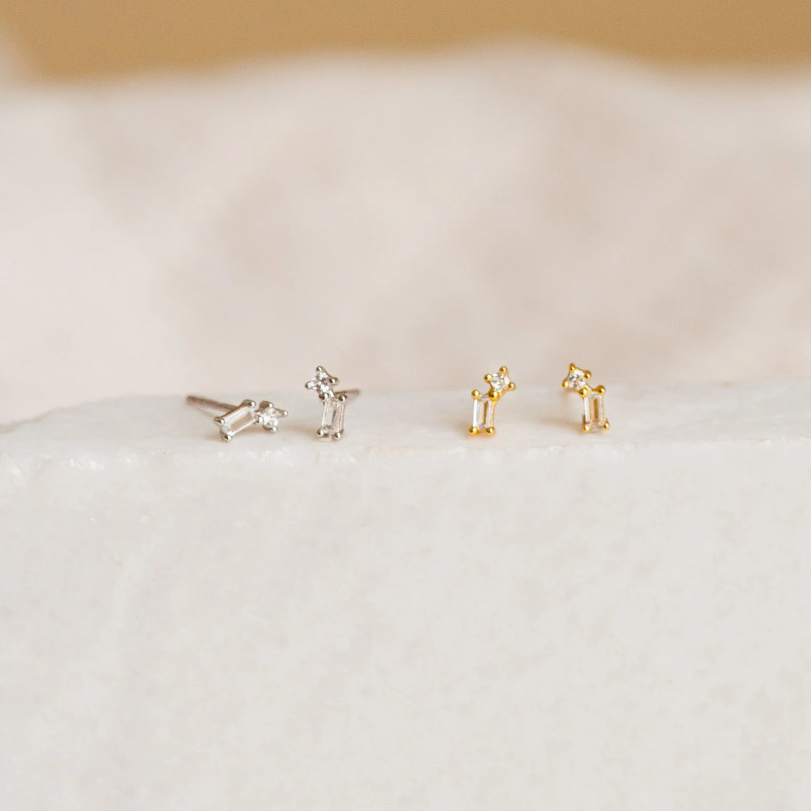 Blair Baguette Diamond Drop Studs - Image 5