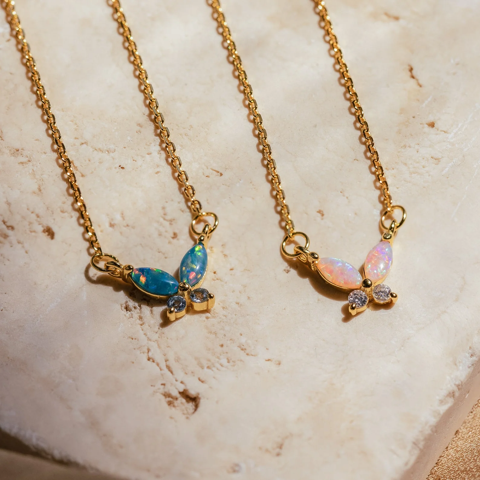 Blue Opal Butterfly Necklace - Image 8