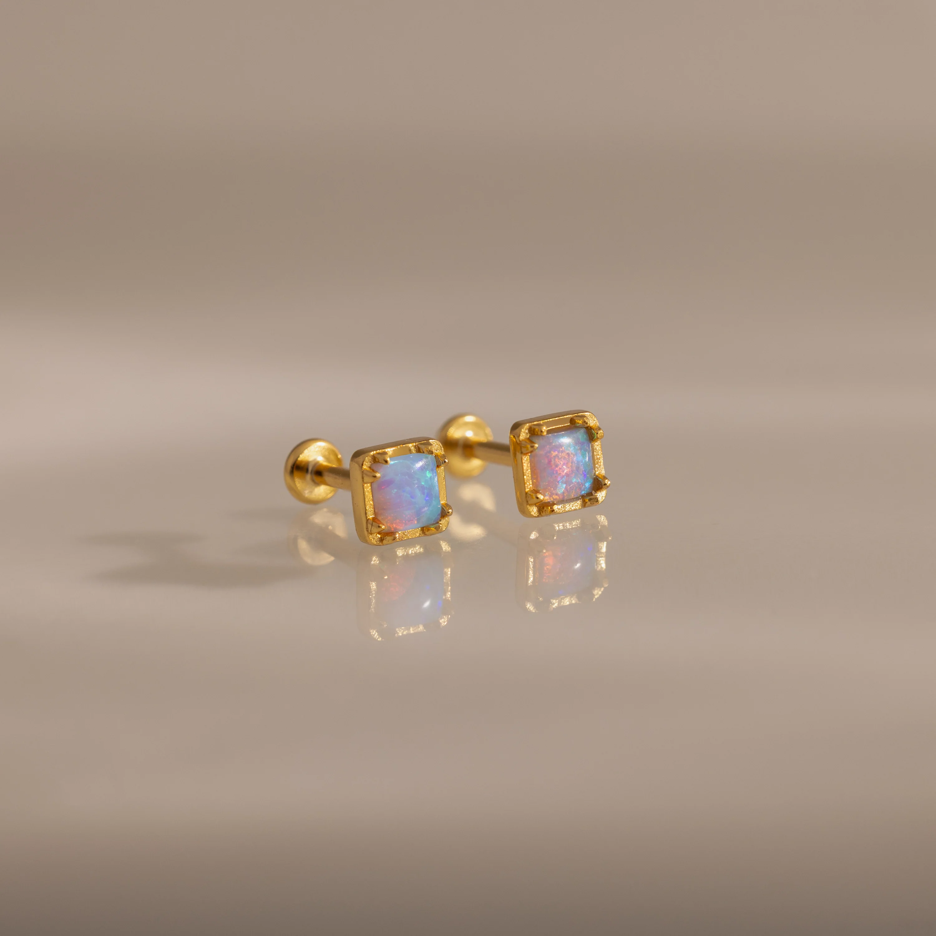 Blue Opal Prism Flatback Studs