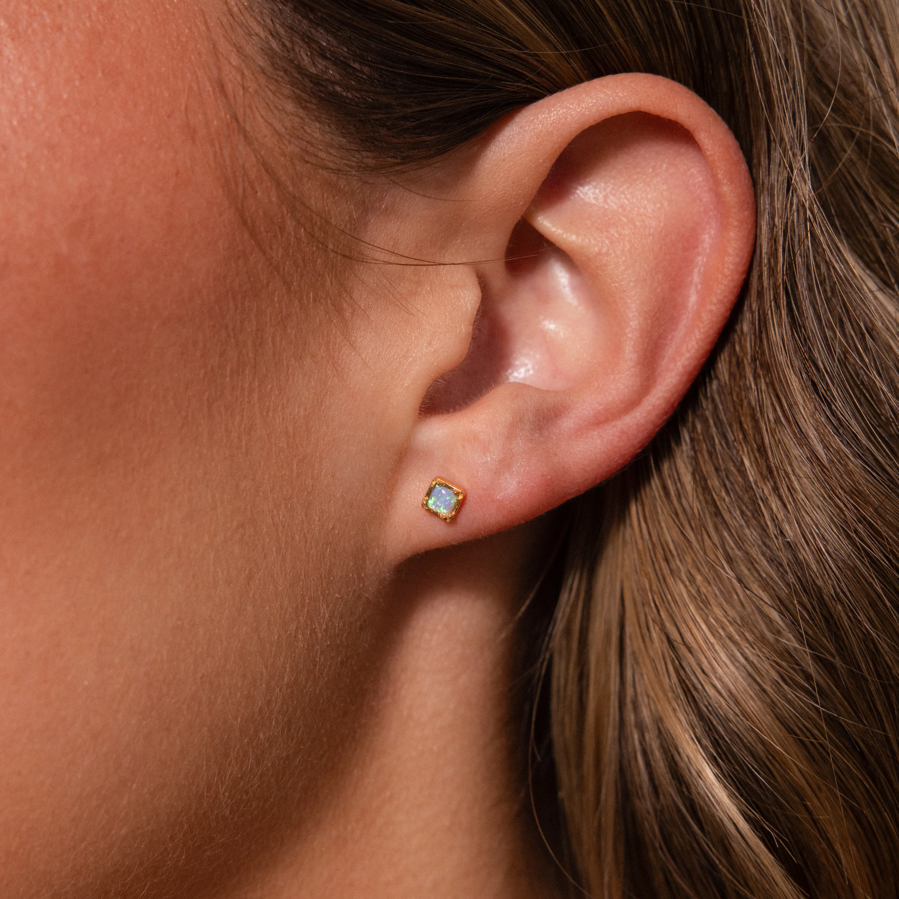 Blue Opal Prism Flatback Studs - Image 2