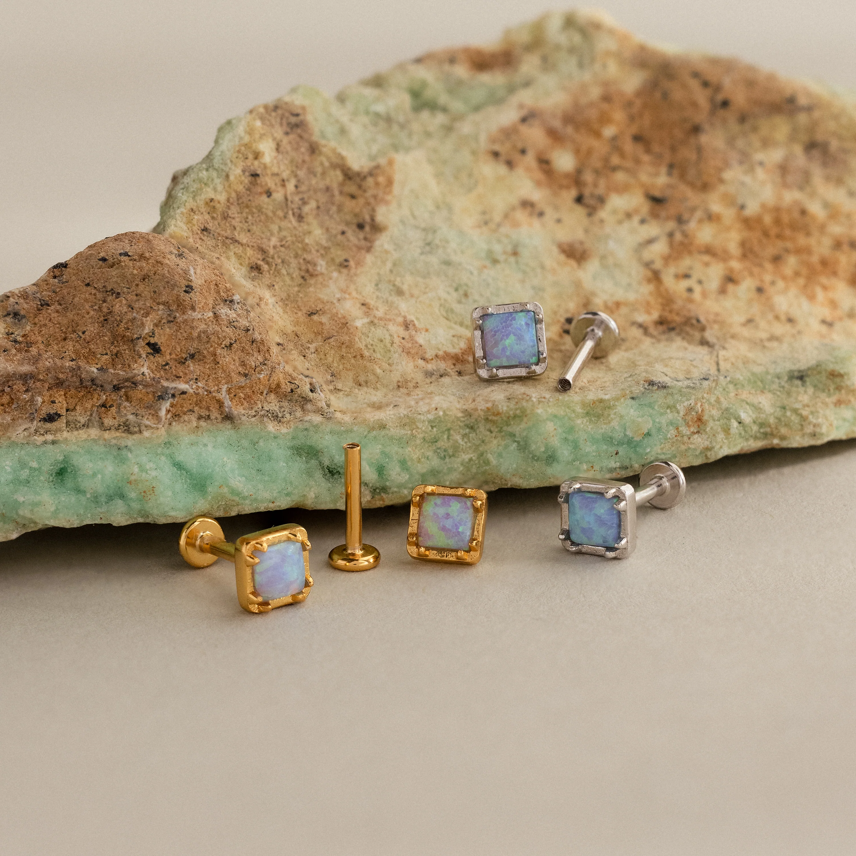 Blue Opal Prism Flatback Studs - Image 7