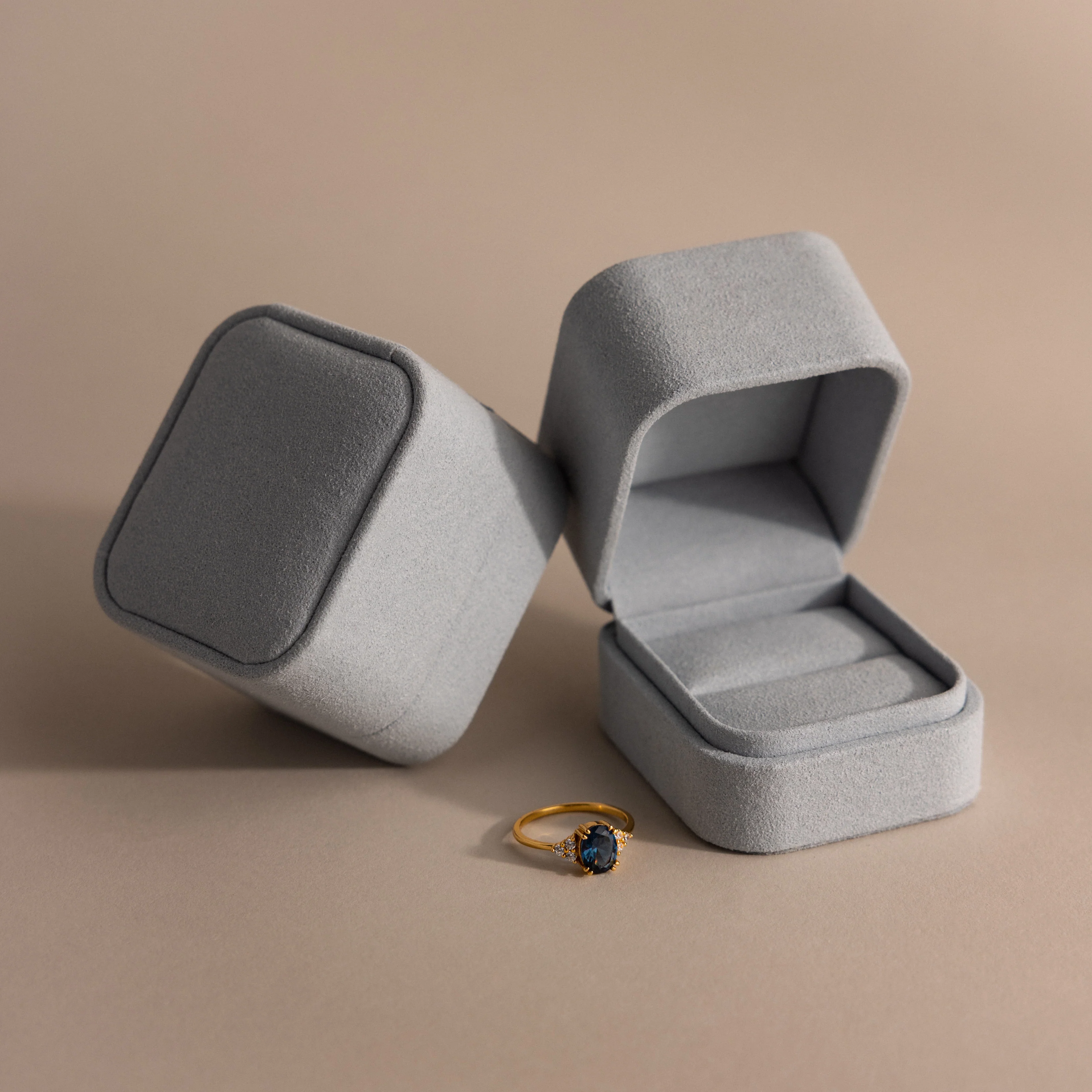 Blue Suede Ring Box - Image 7