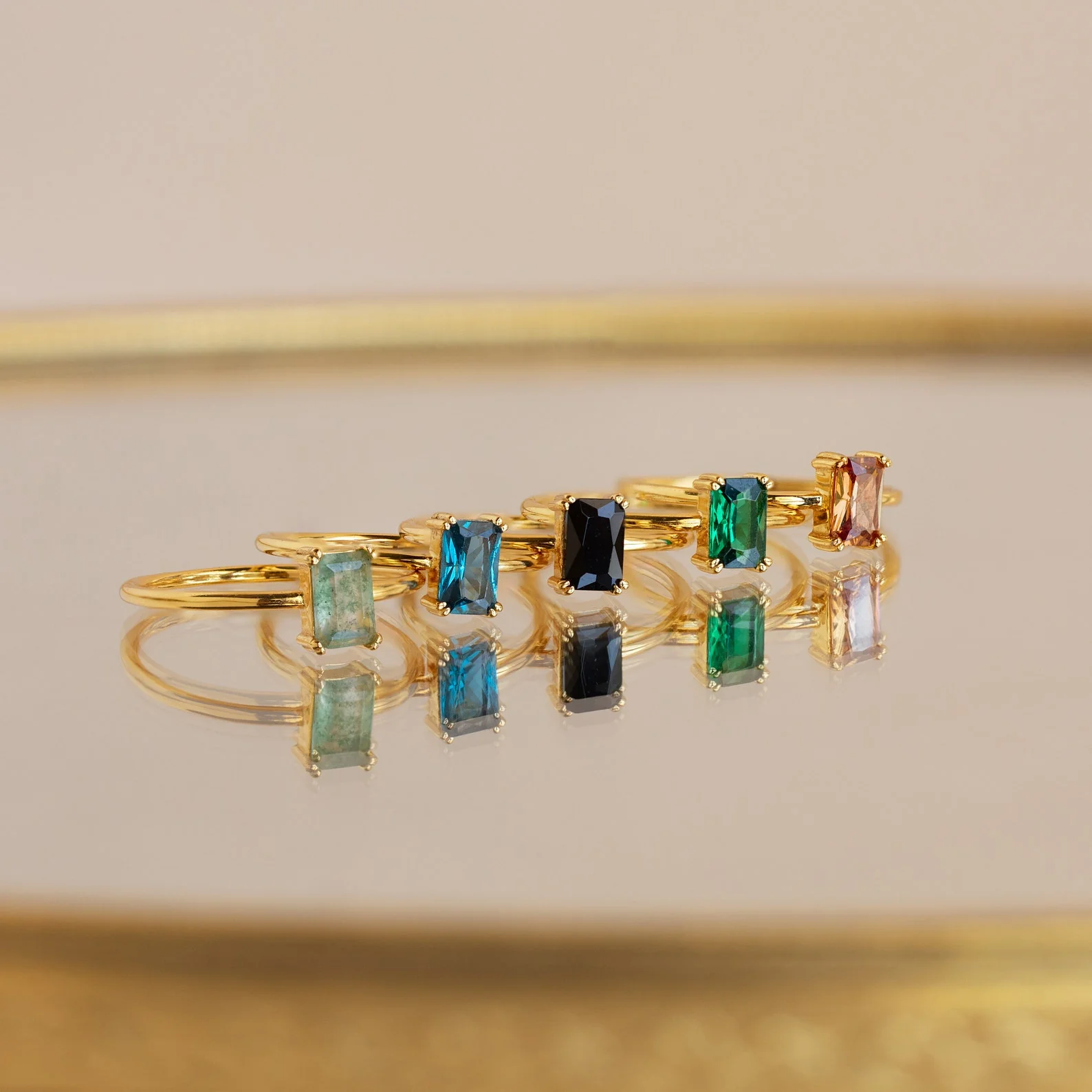 Blue Topaz Emerald Ring - Image 8