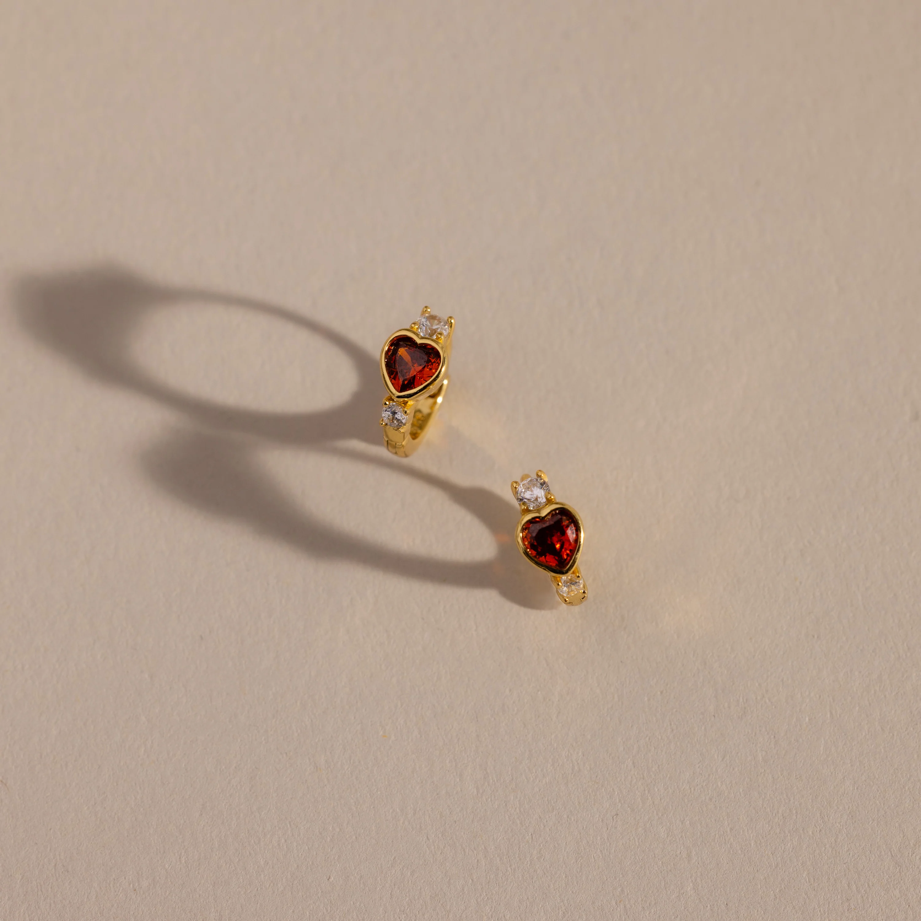 Amethyst Heart Hoops - Image 5