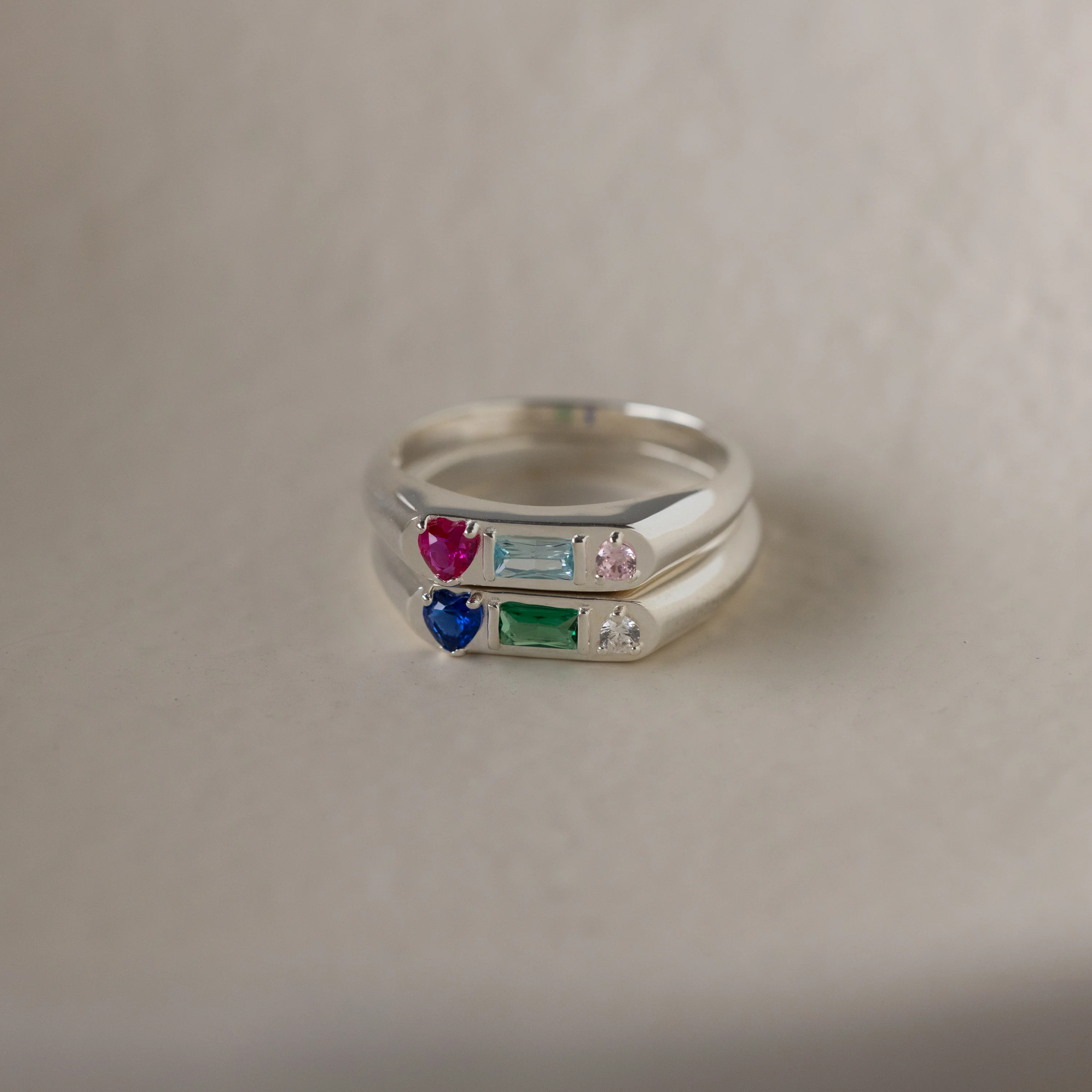Bold Birthstone Signet Ring in Silver - Image 5