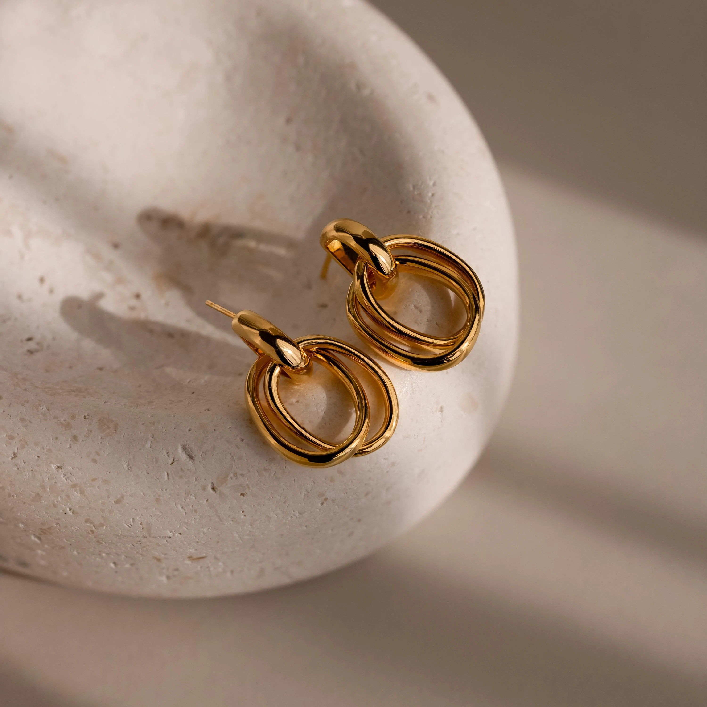 Bold Duo Knot Earrings - Image 2