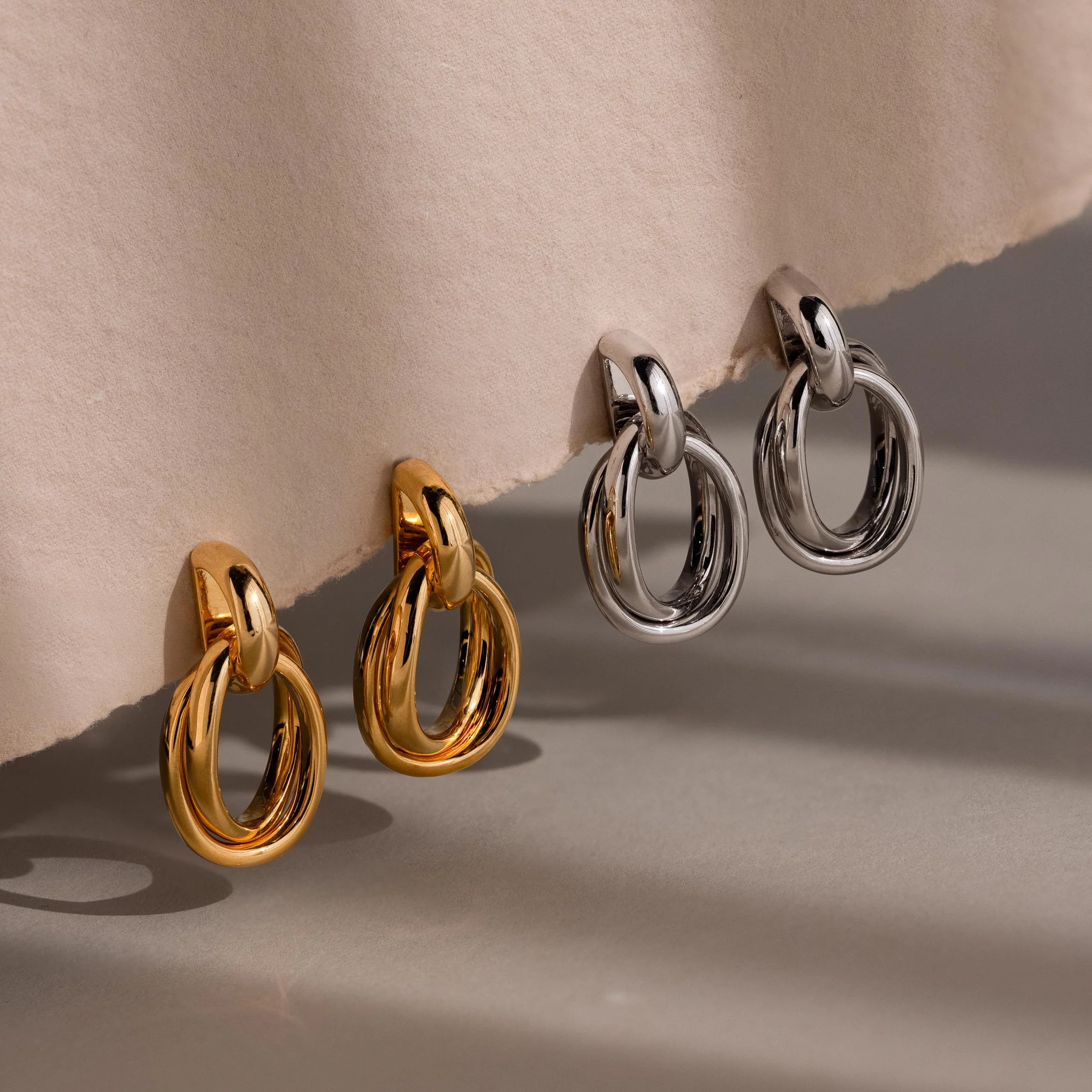 Bold Duo Knot Earrings - Image 3