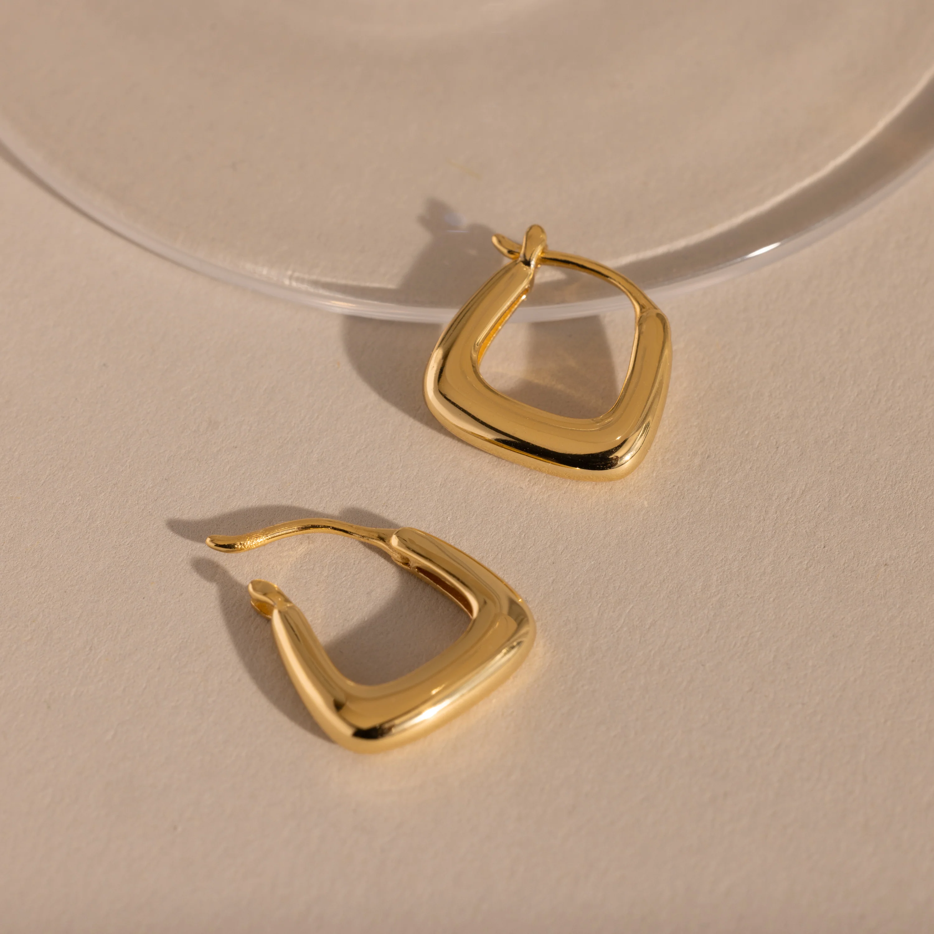 Bold Geometric Hoops in 18K Gold - Image 3