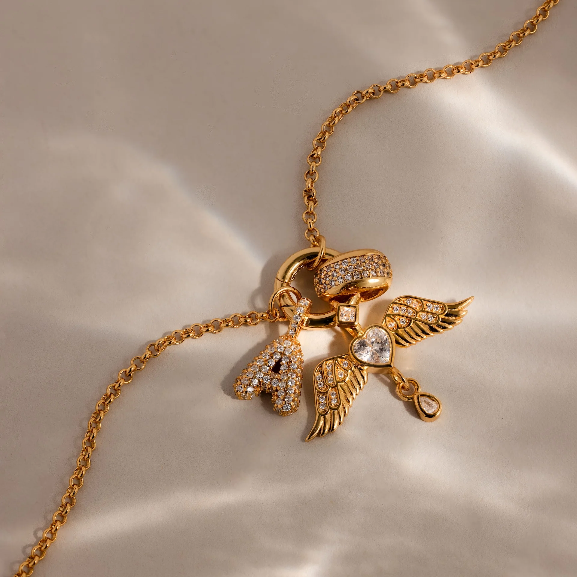 Bold Pave Dome Spacer Charm in 18K Gold - Image 3