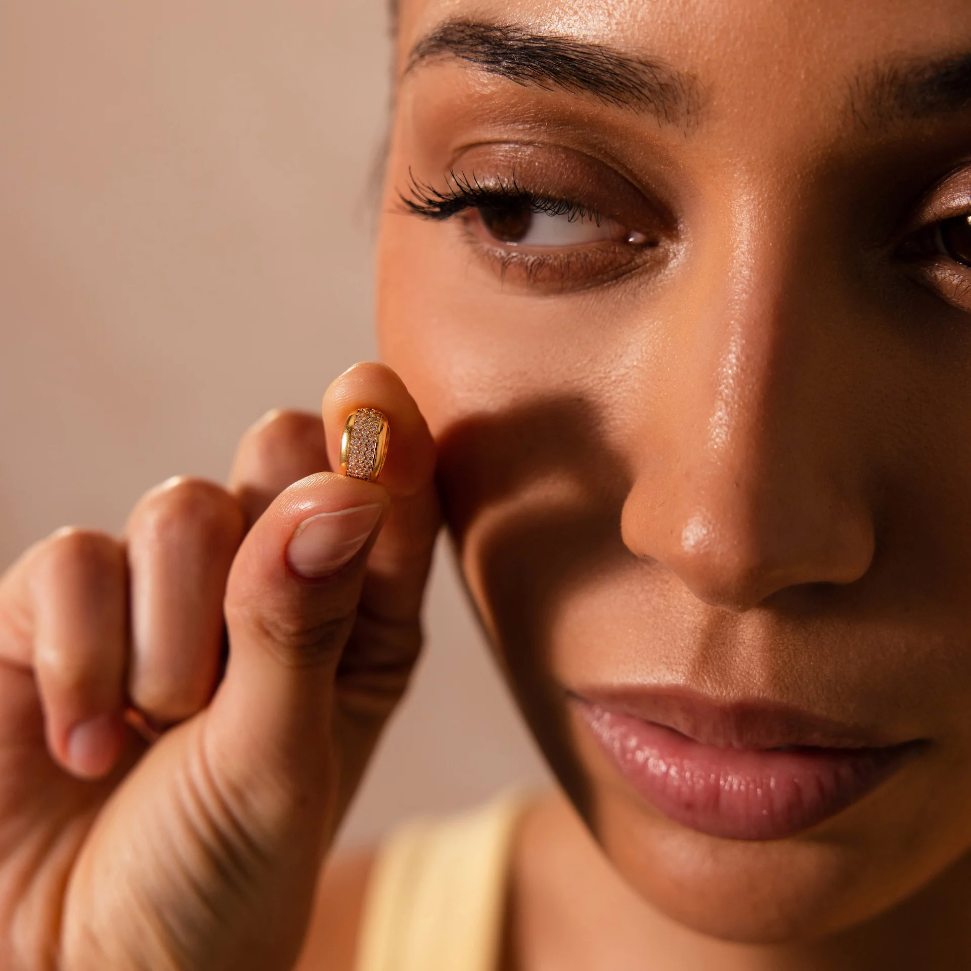 Bold Pave Dome Spacer Charm in 18K Gold - Image 4