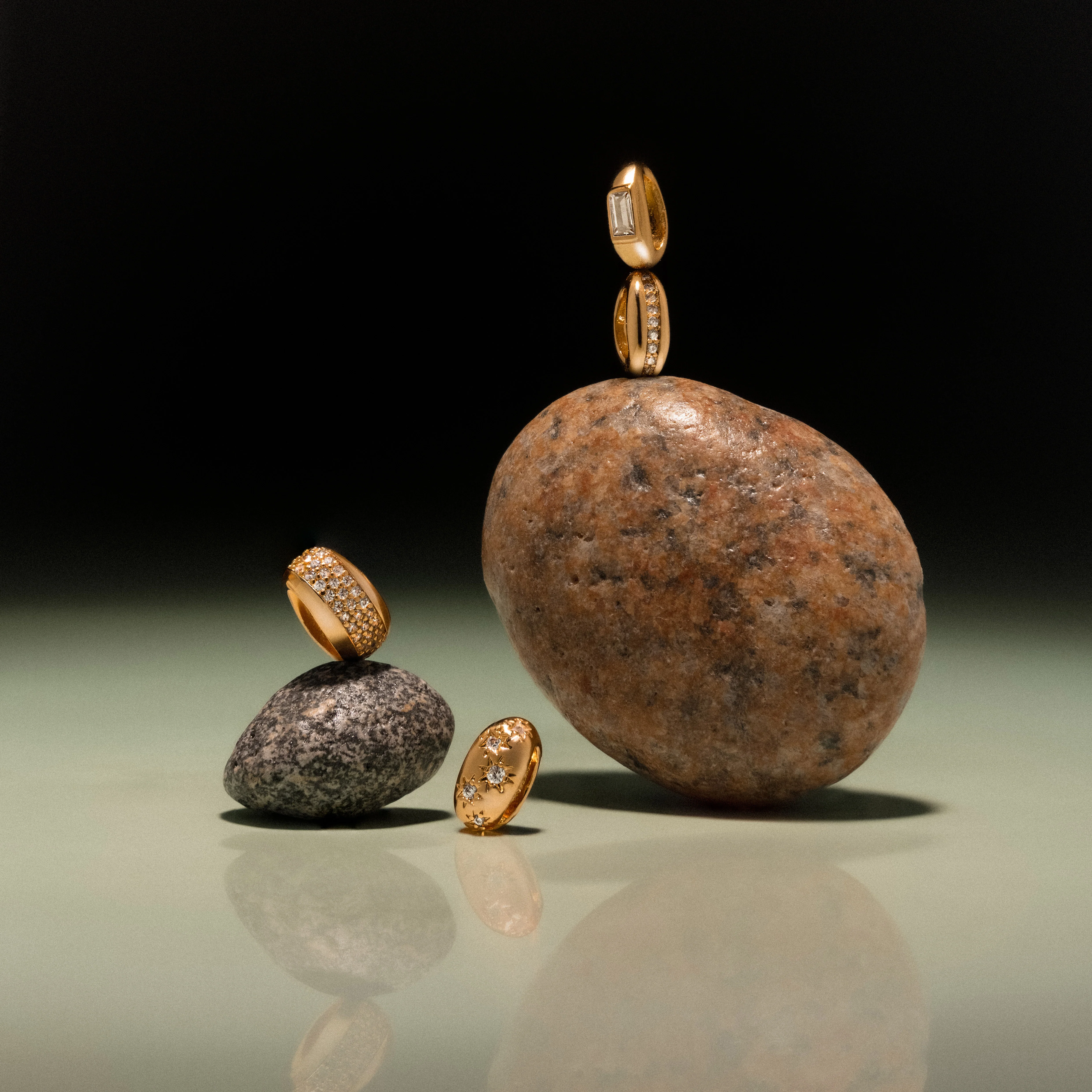 Bold Pave Dome Spacer Charm in 18K Gold - Image 7