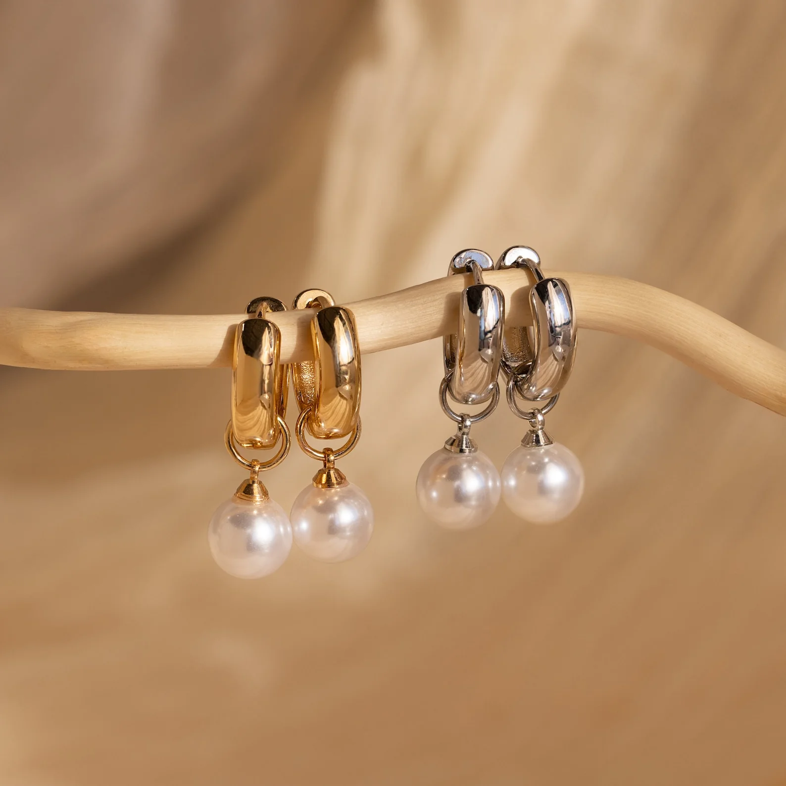Bold Pearl Drop Earrings - Image 3