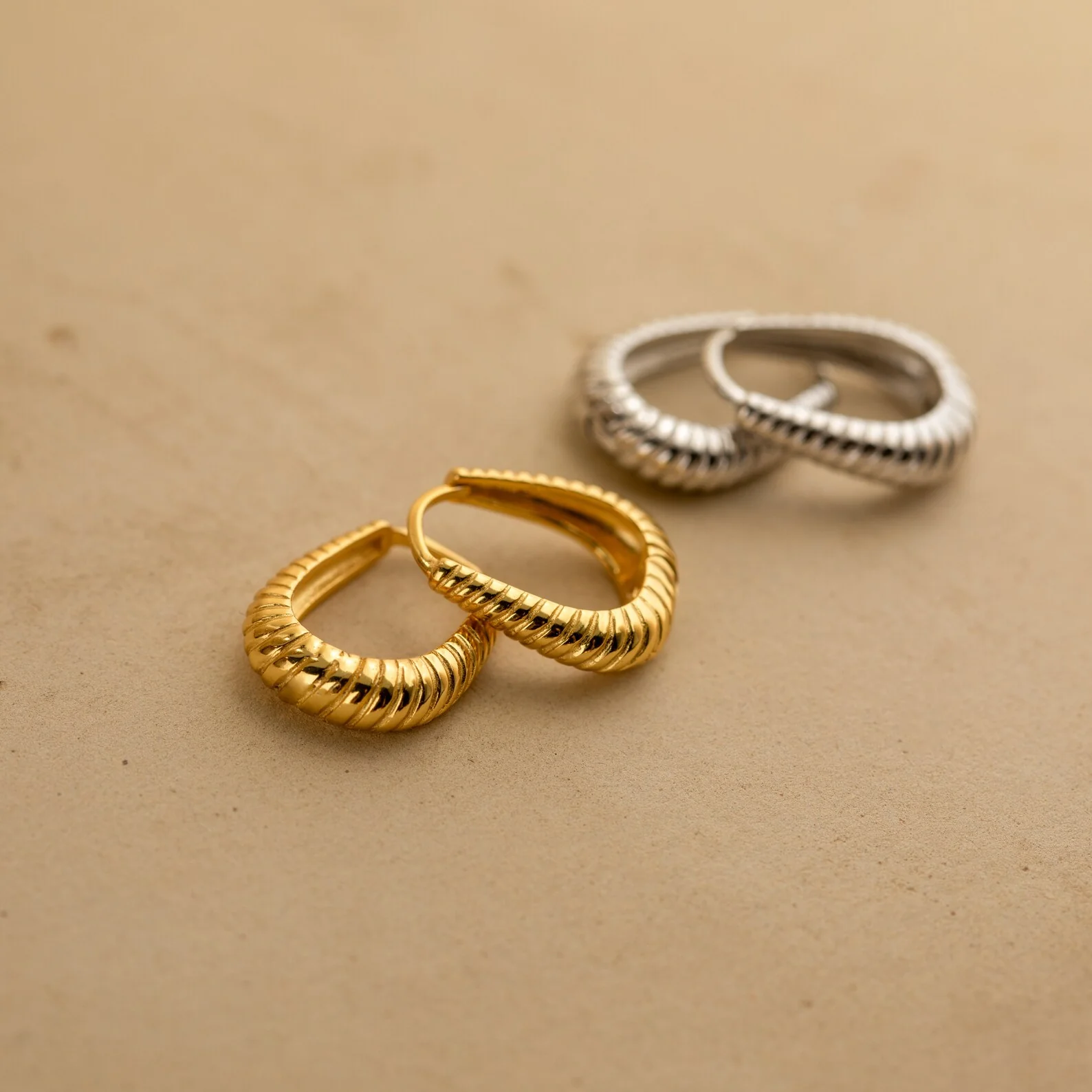 Bold Ribbed Hoops - Image 6