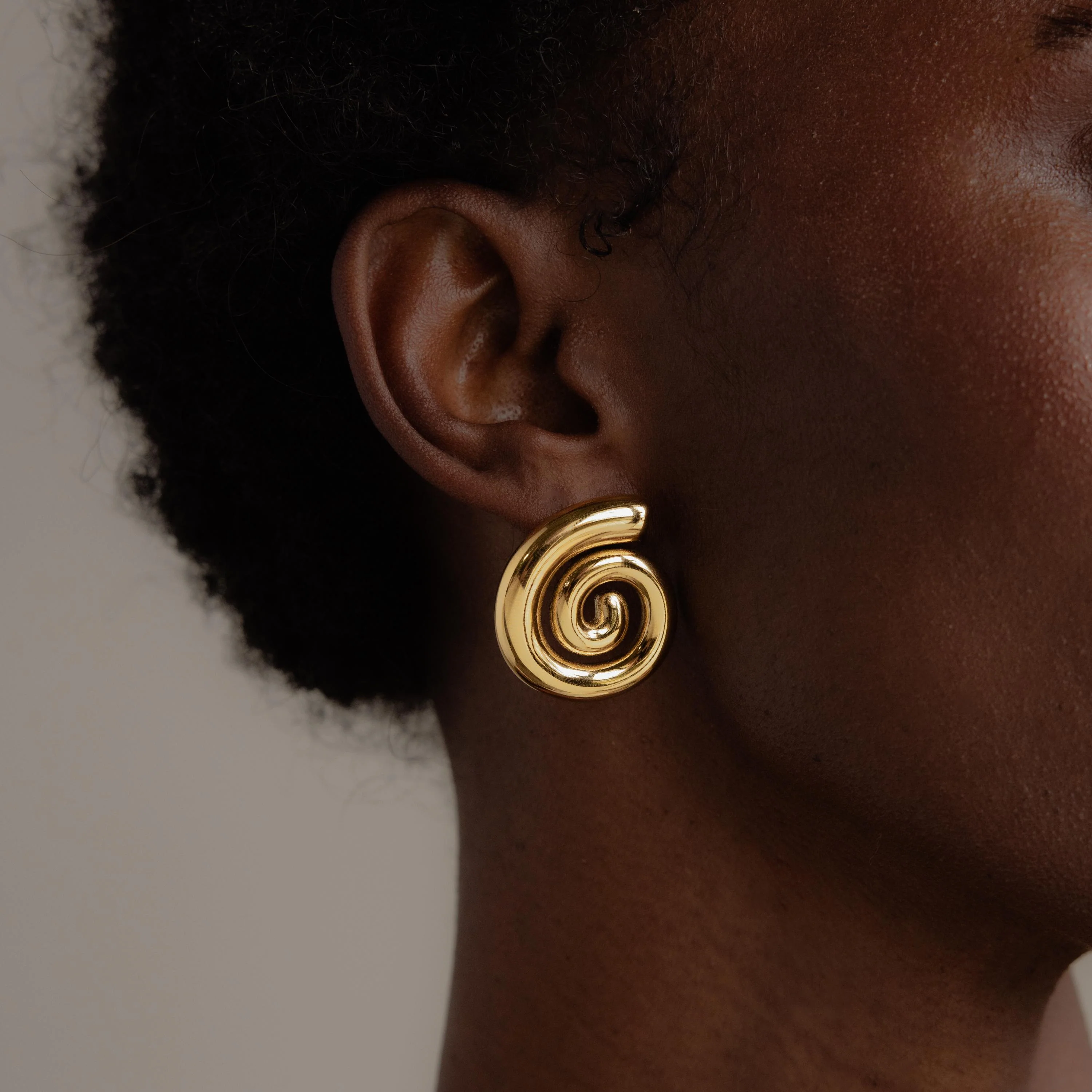 Bold Spiral Stud Earrings - Image 2