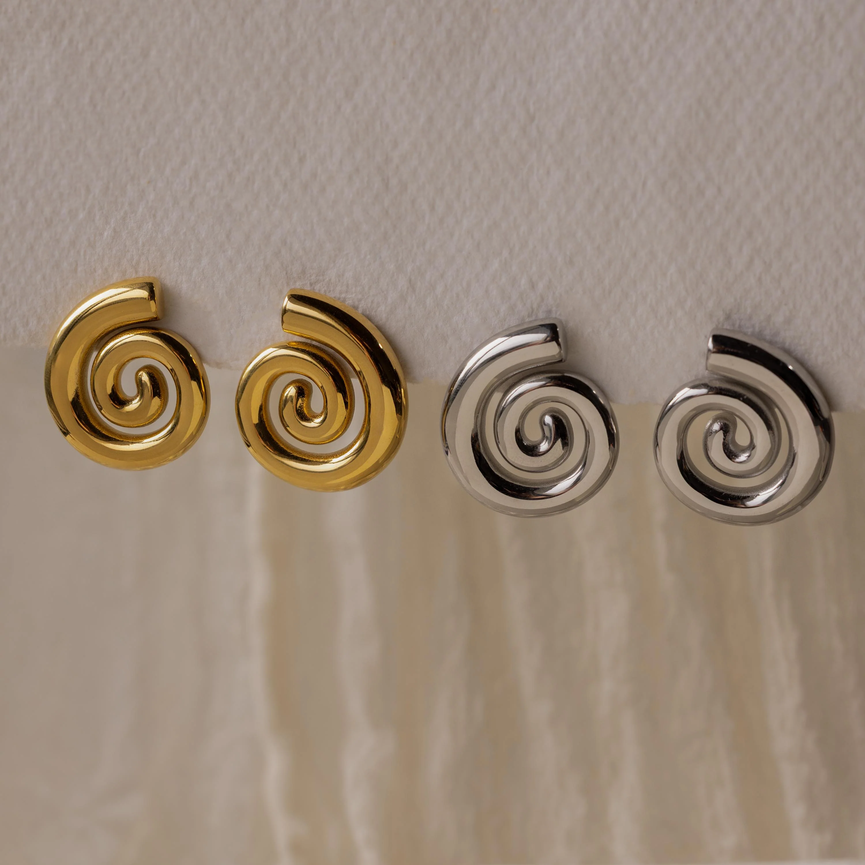 Bold Spiral Stud Earrings - Image 3