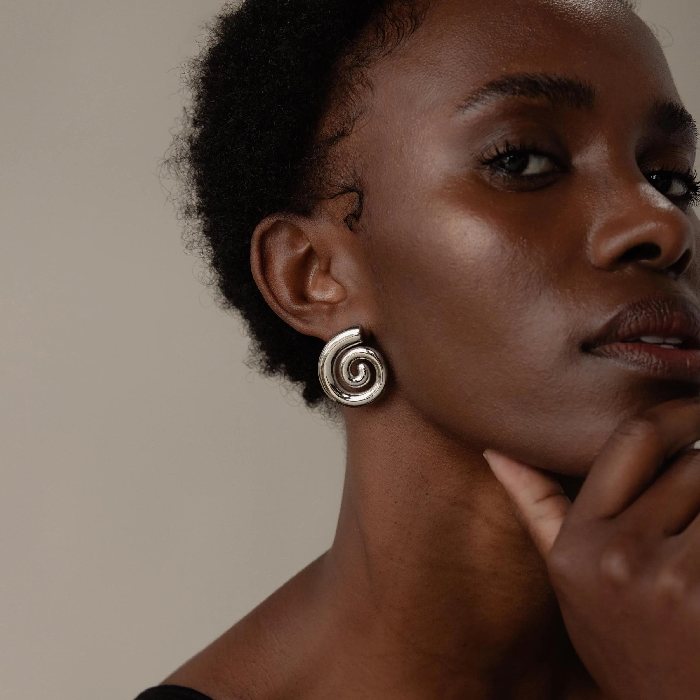 Bold Spiral Stud Earrings - Image 4