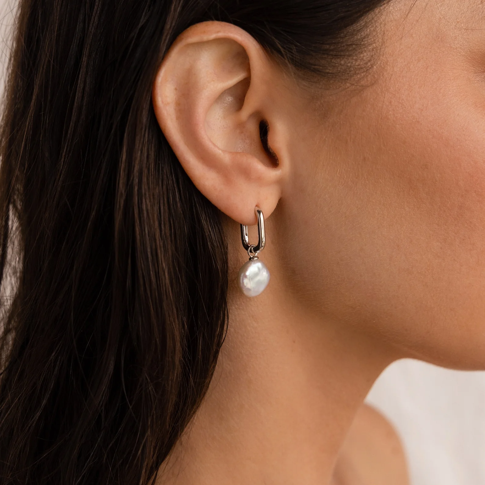 Bridget Pearl Hoops - Image 4