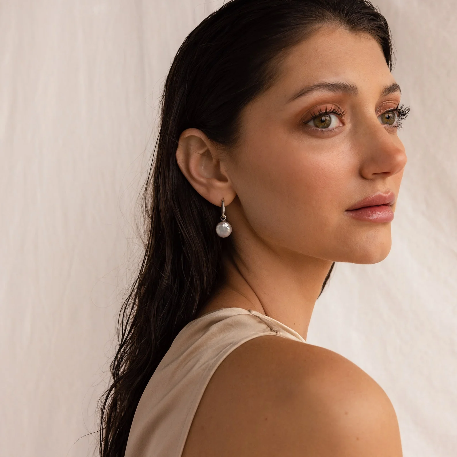 Bridget Pearl Hoops - Image 5