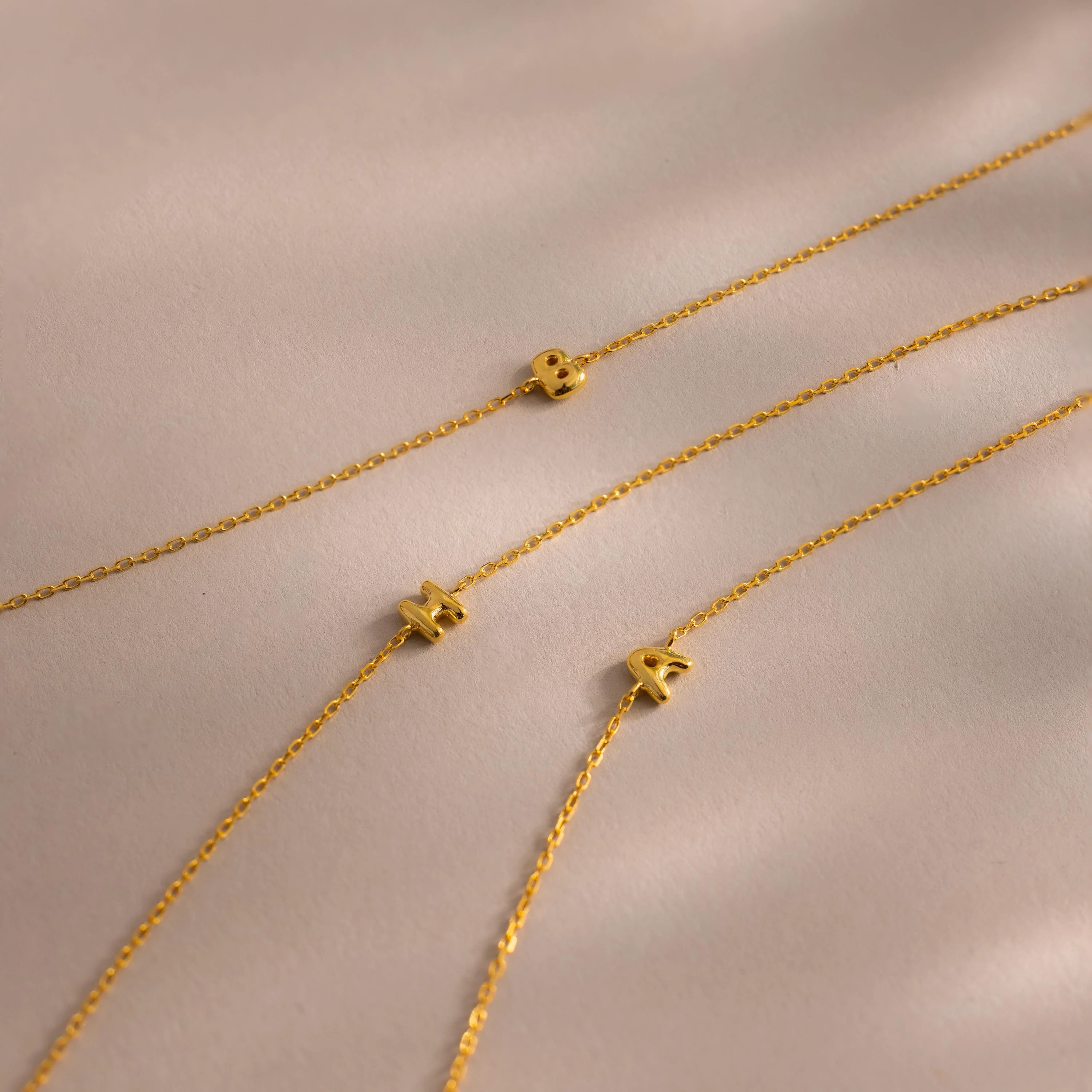 Bubble Initial Bracelet in 18K Gold - Image 3