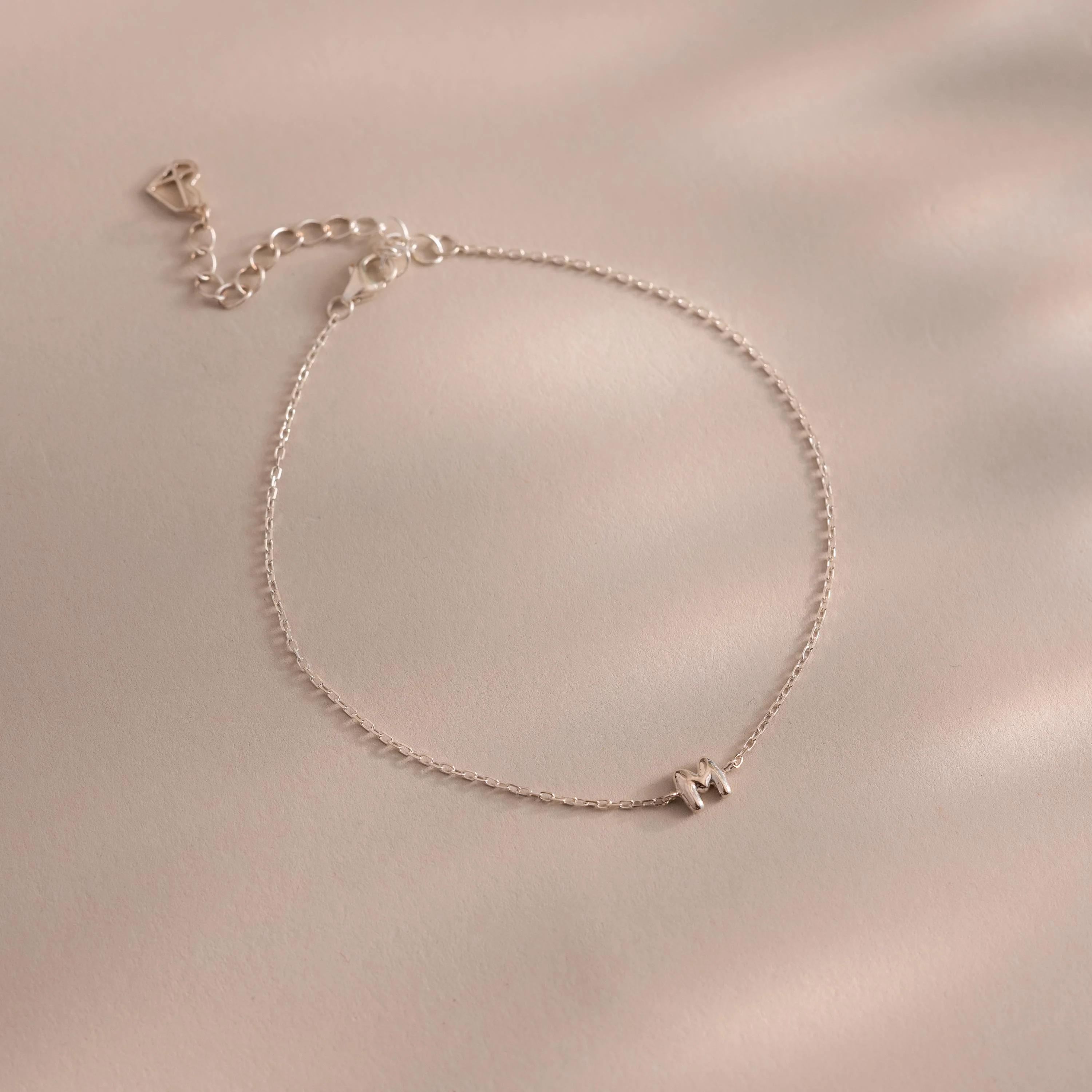Bubble Initial Bracelet in Silver