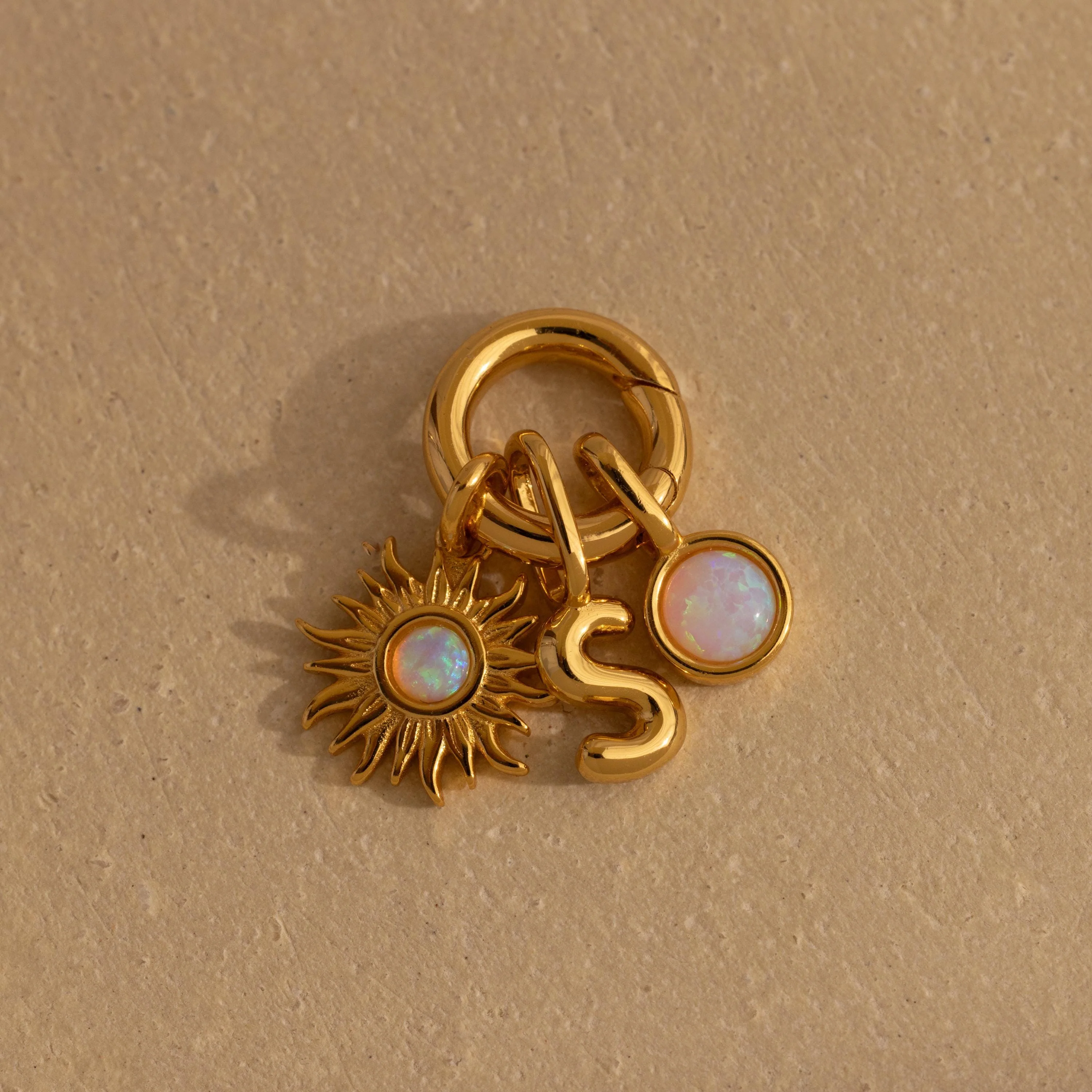 Bubble Letter Charm in 18K Gold - Image 3
