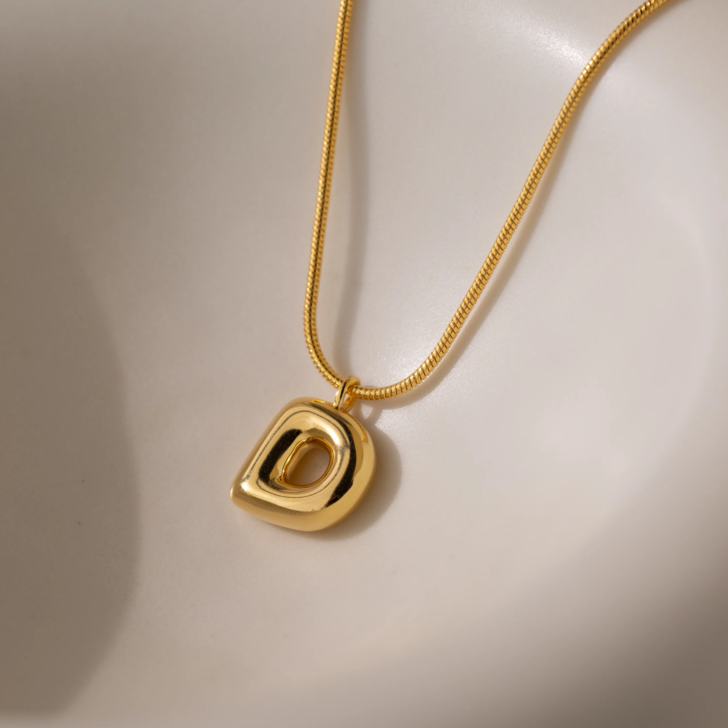 Bubble Letter Necklace in 18K Gold - Image 11