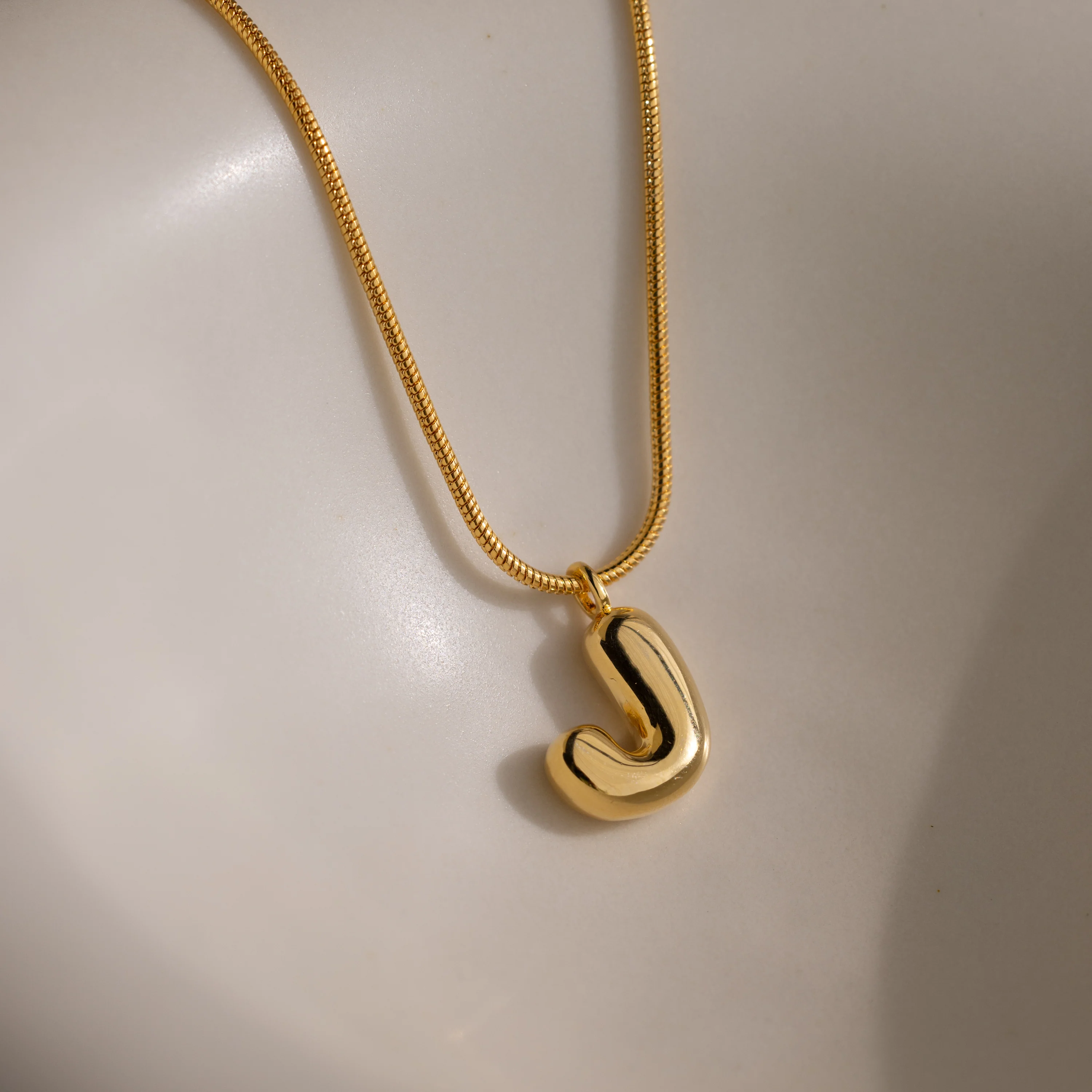 Bubble Letter Necklace in 18K Gold - Image 17