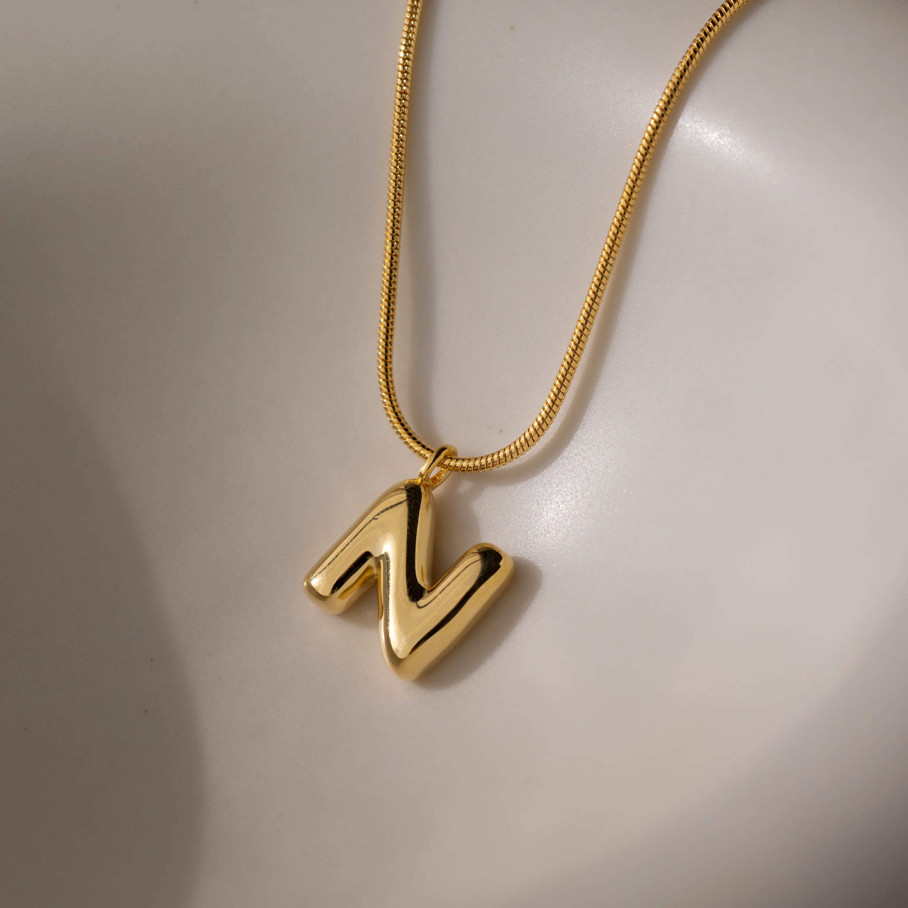 Bubble Letter Necklace in 18K Gold - Image 21