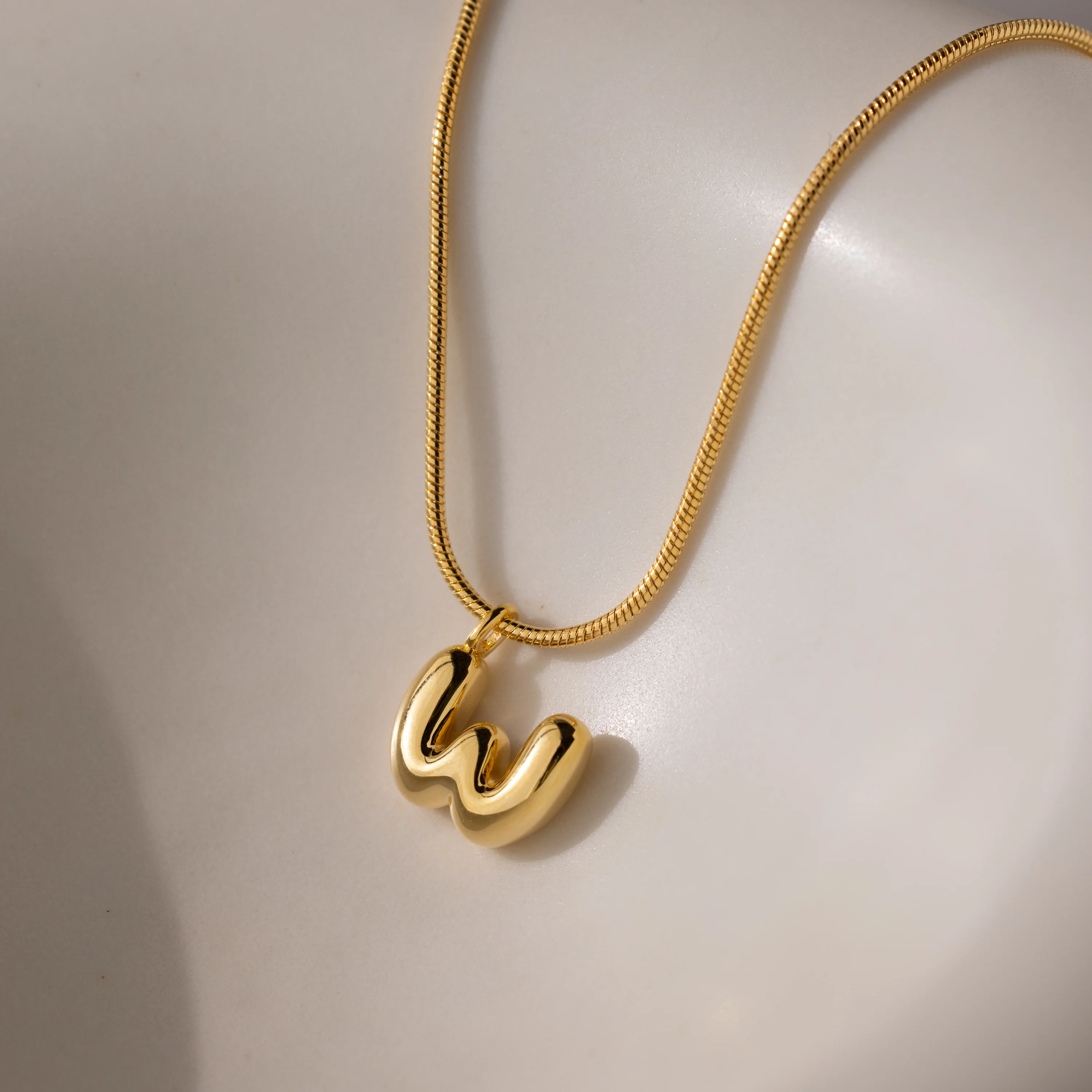 Bubble Letter Necklace in 18K Gold - Image 30