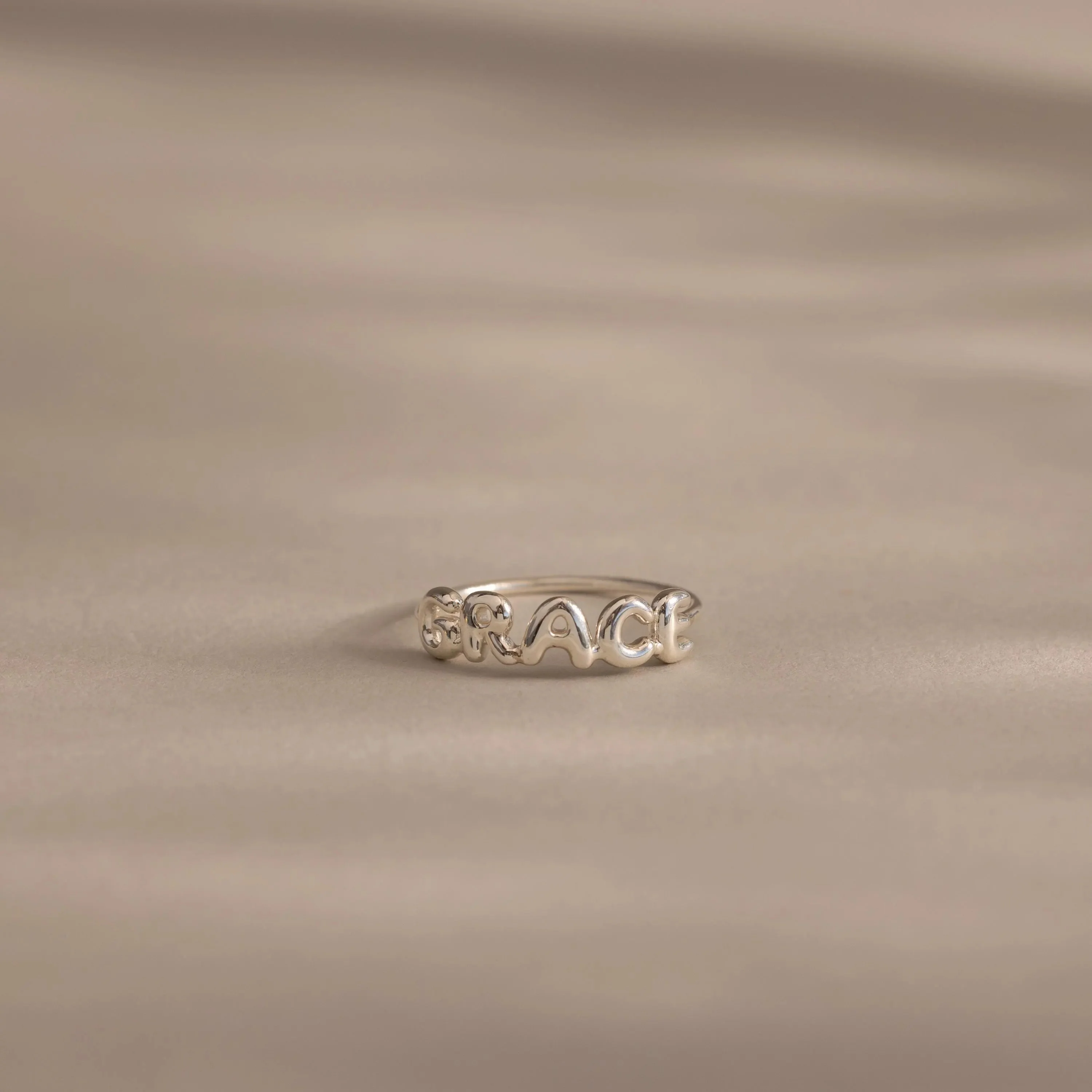 Bubble Name Ring in Silver - Image 3