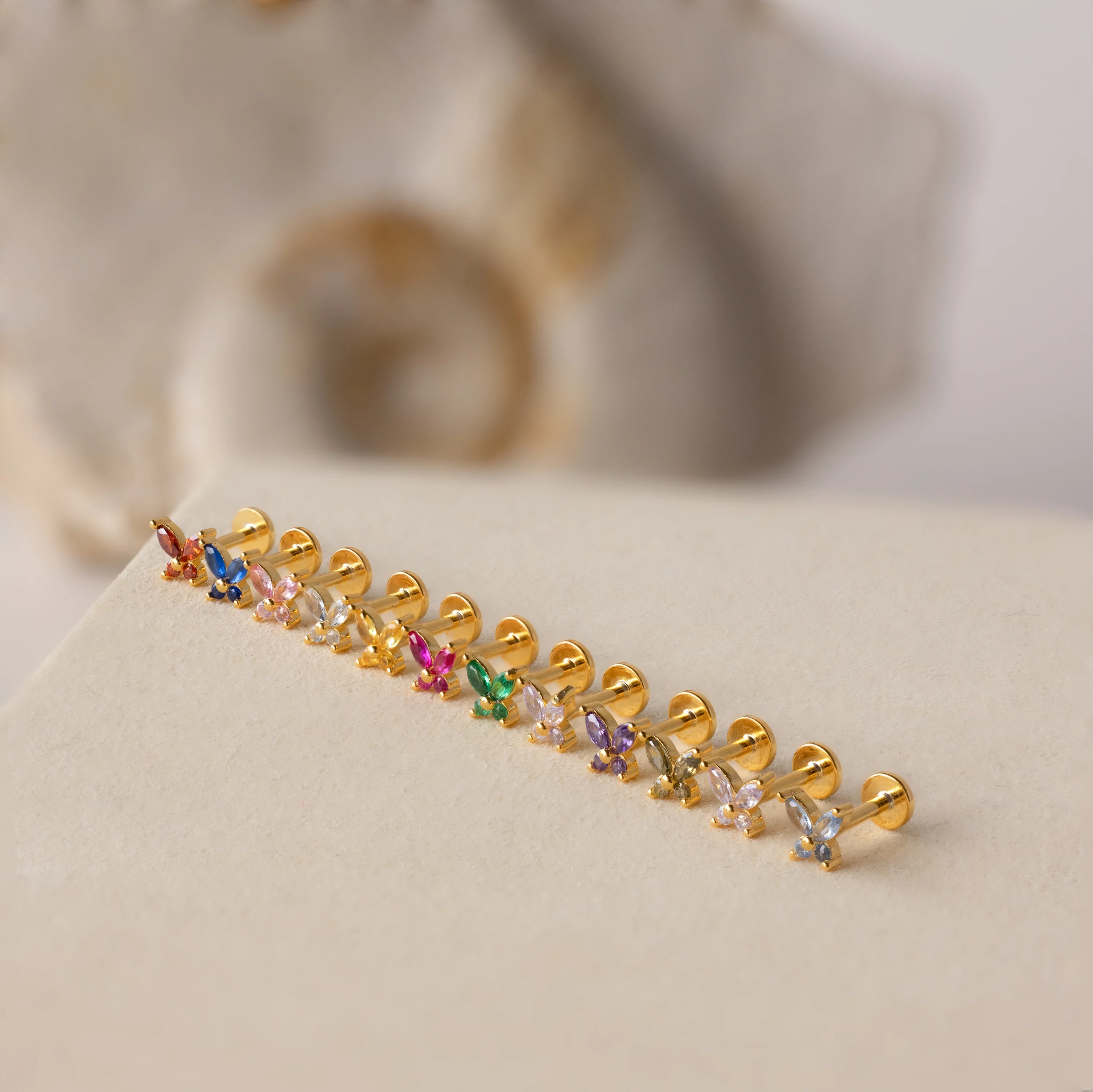 Butterfly Amethyst Flatback Studs - Image 7