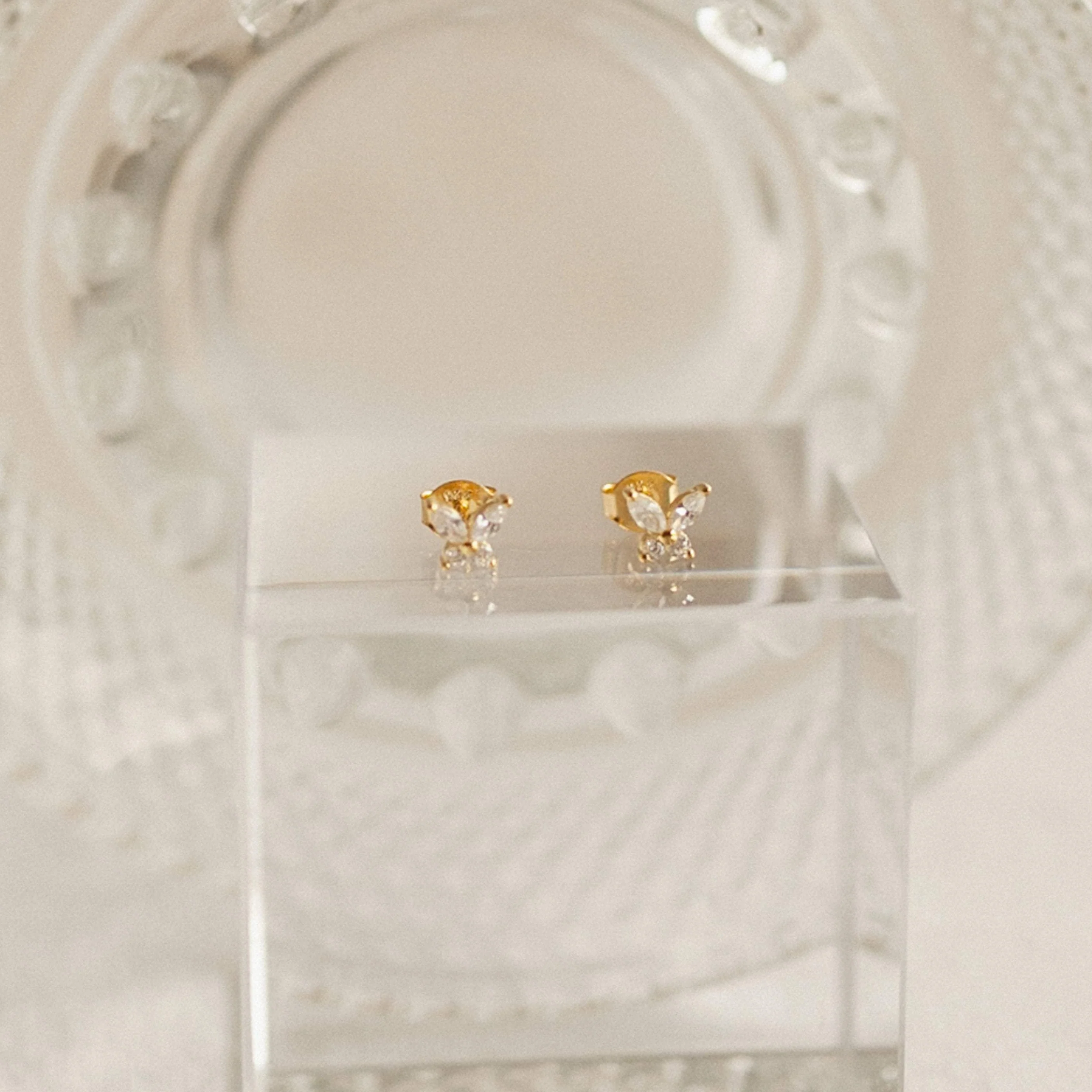 Butterfly Diamond Studs in 18K Gold - Image 2