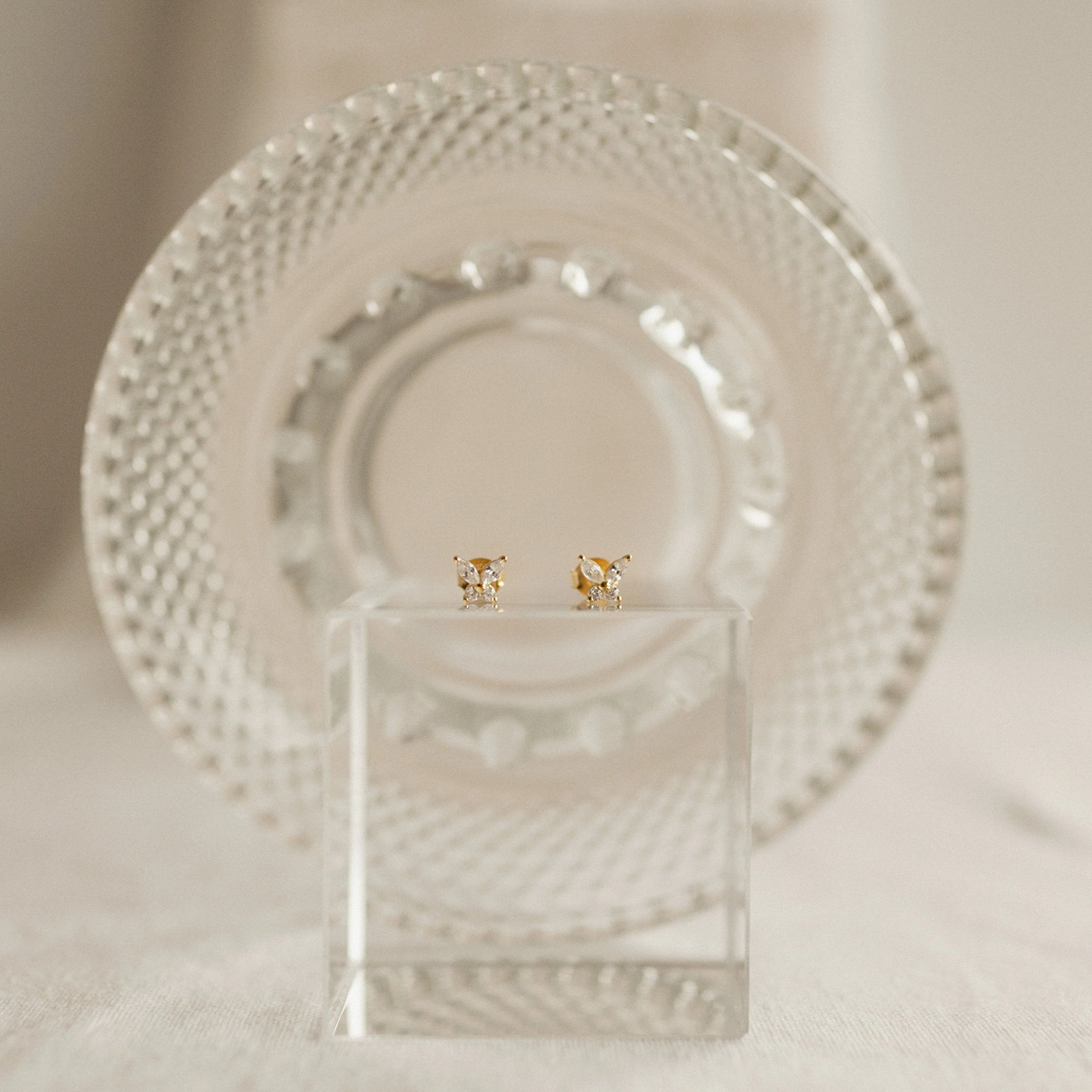 Butterfly Diamond Studs in 18K Gold - Image 4