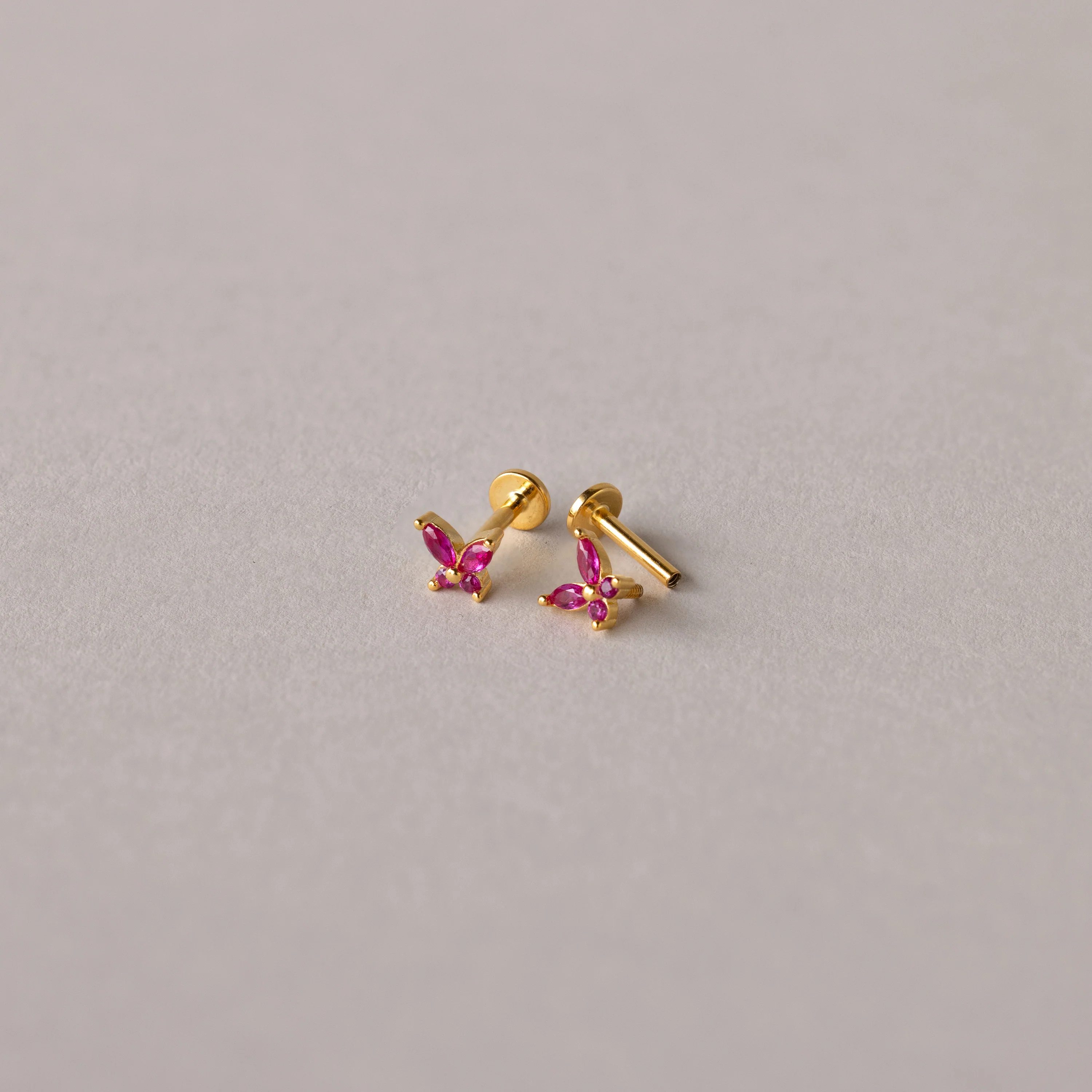 Butterfly Garnet Flatback Studs - Image 3